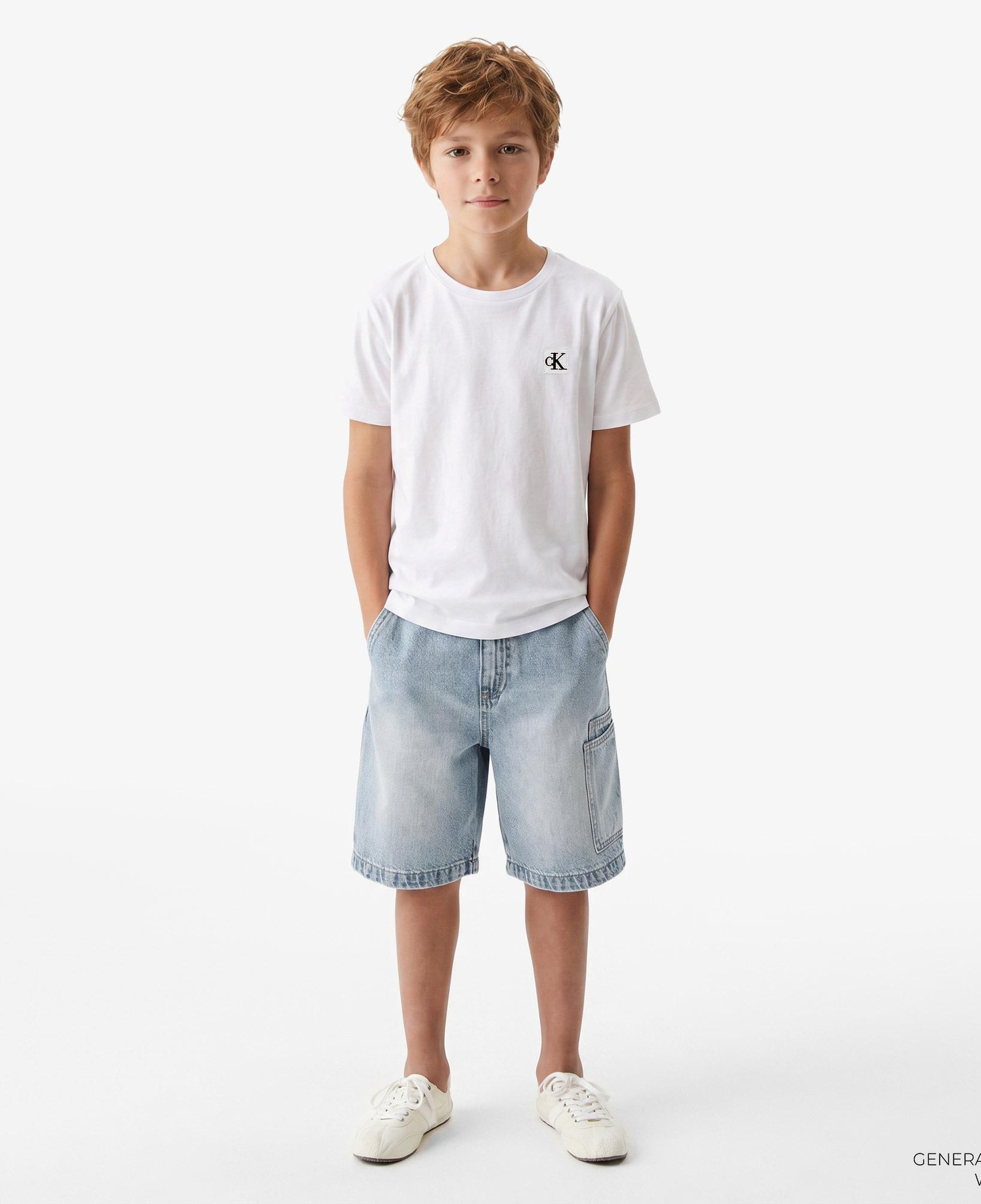 Calvin Klein Jeans Square Badge Çocuk Beyaz T-Shirt
