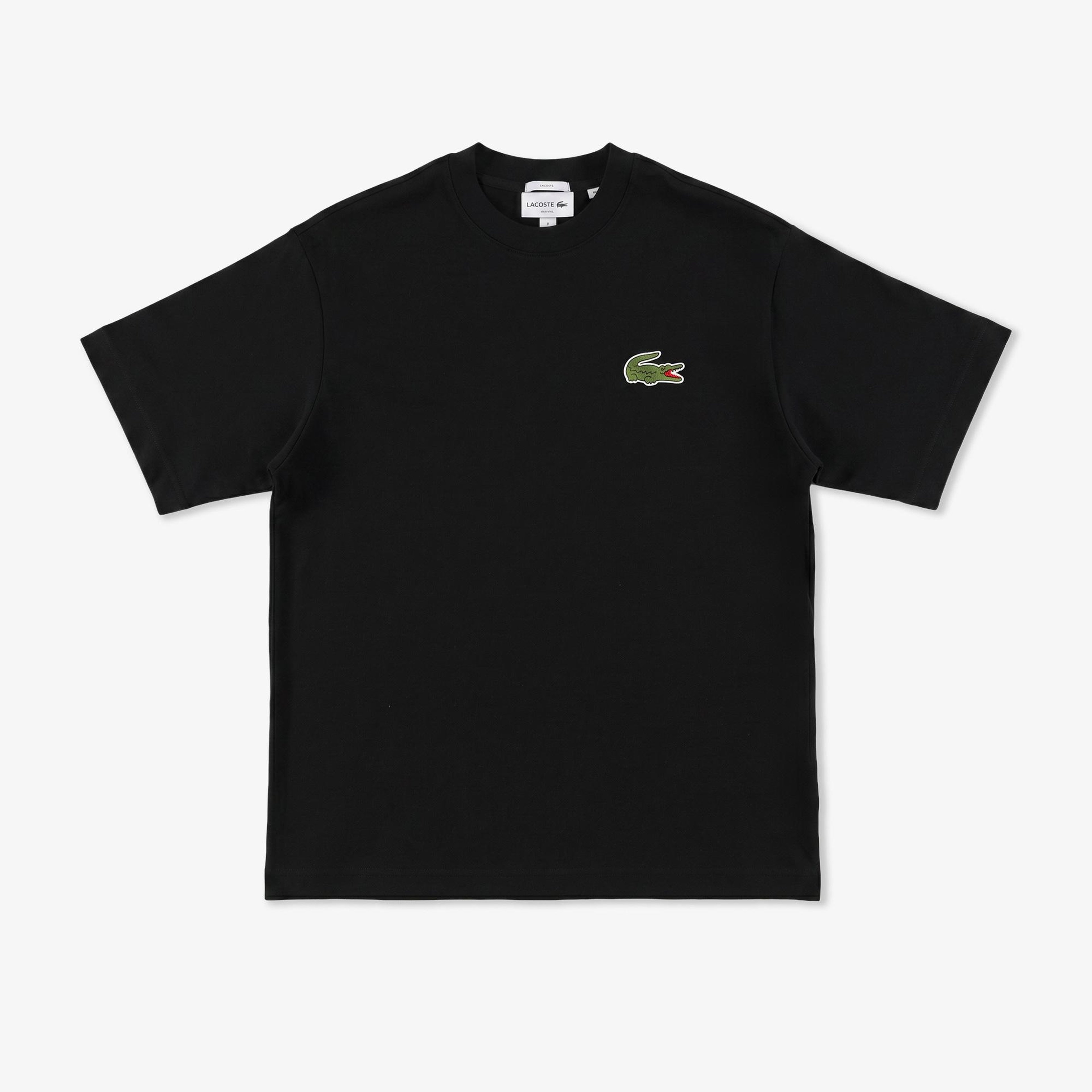 Unisex Loose Fit Bisiklet Yaka Organik Pamuk Siyah T-Shirt