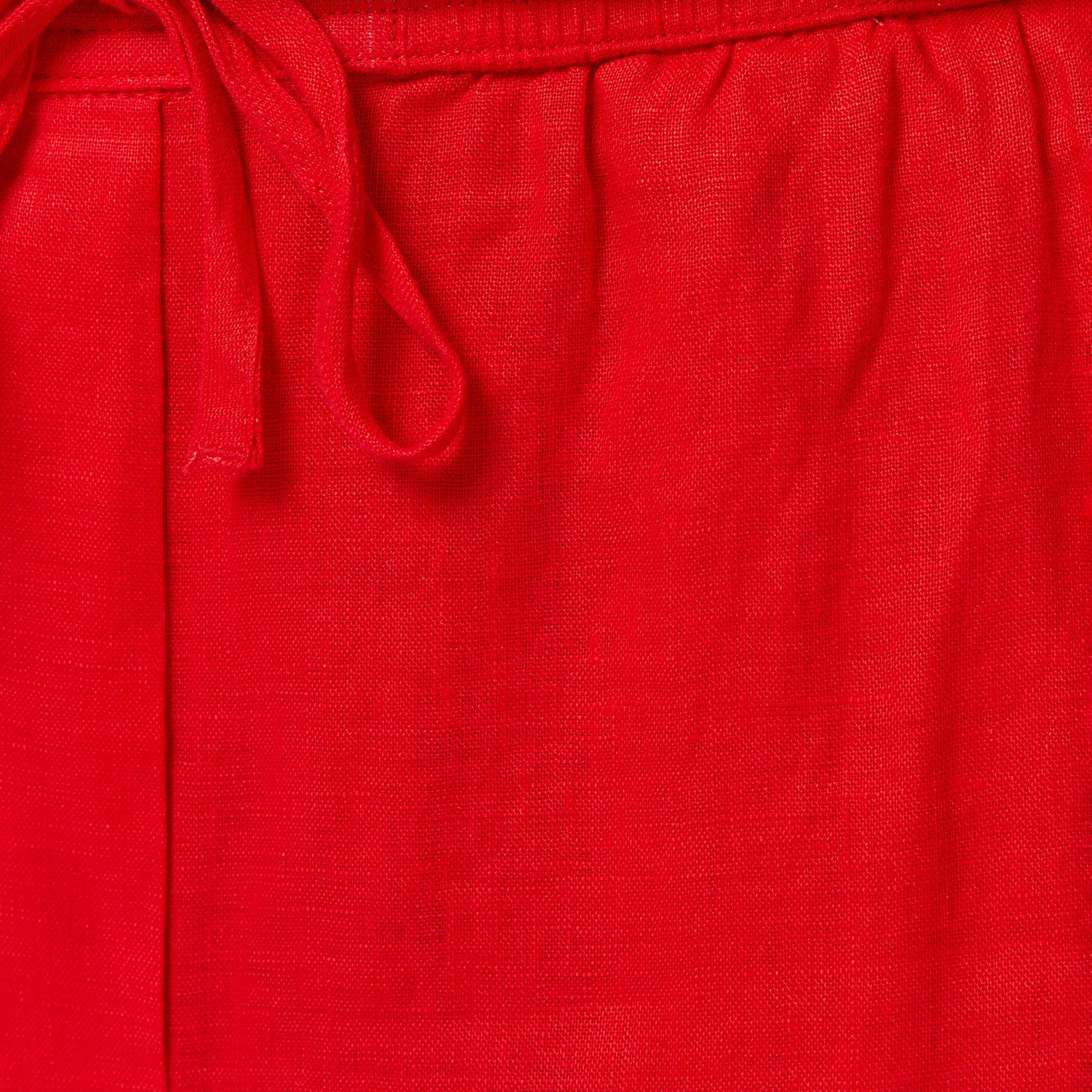 Tommy Hilfiger Essential Kadın Turuncu Keten Pantolon