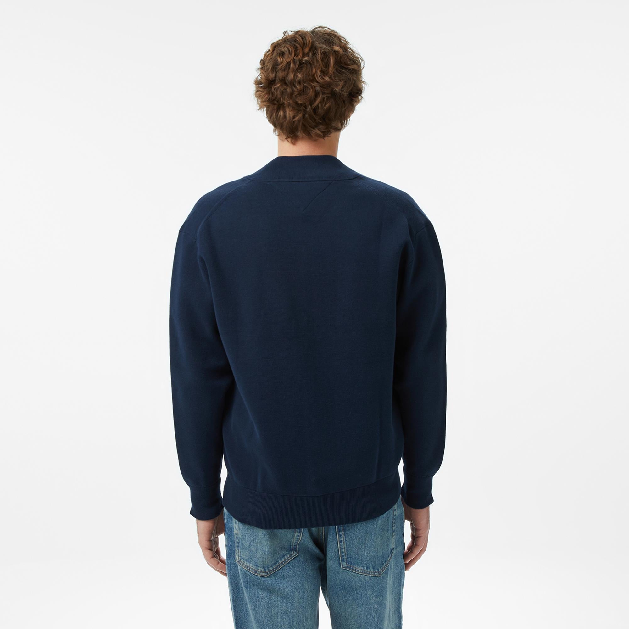 Tommy Hilfiger Seasonal Fabric Modal Erkek Lacivert Triko