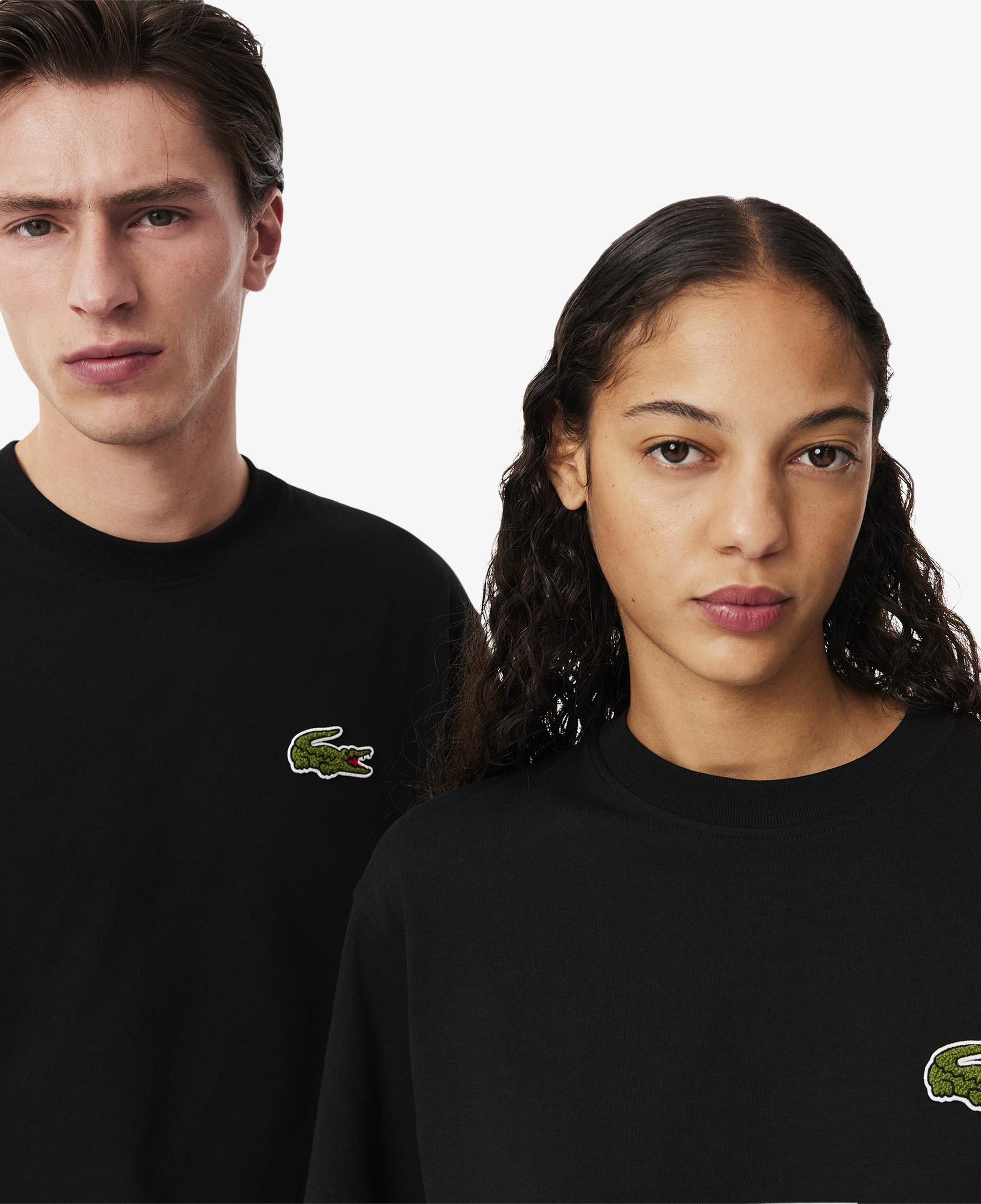 Unisex Loose Fit Bisiklet Yaka Organik Pamuk Siyah T-Shirt