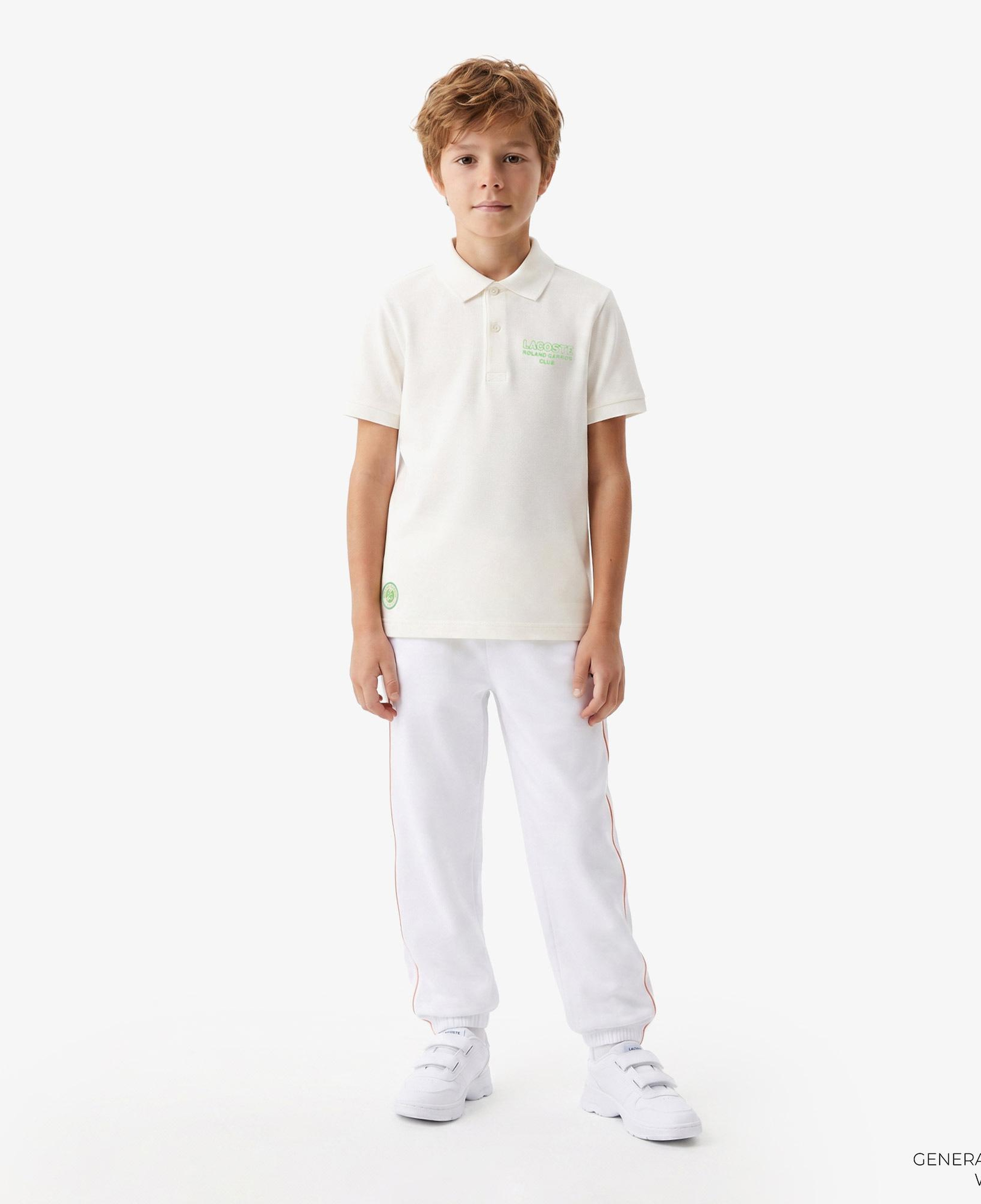 Roland Garros Çocuk Baskılı Beyaz Polo