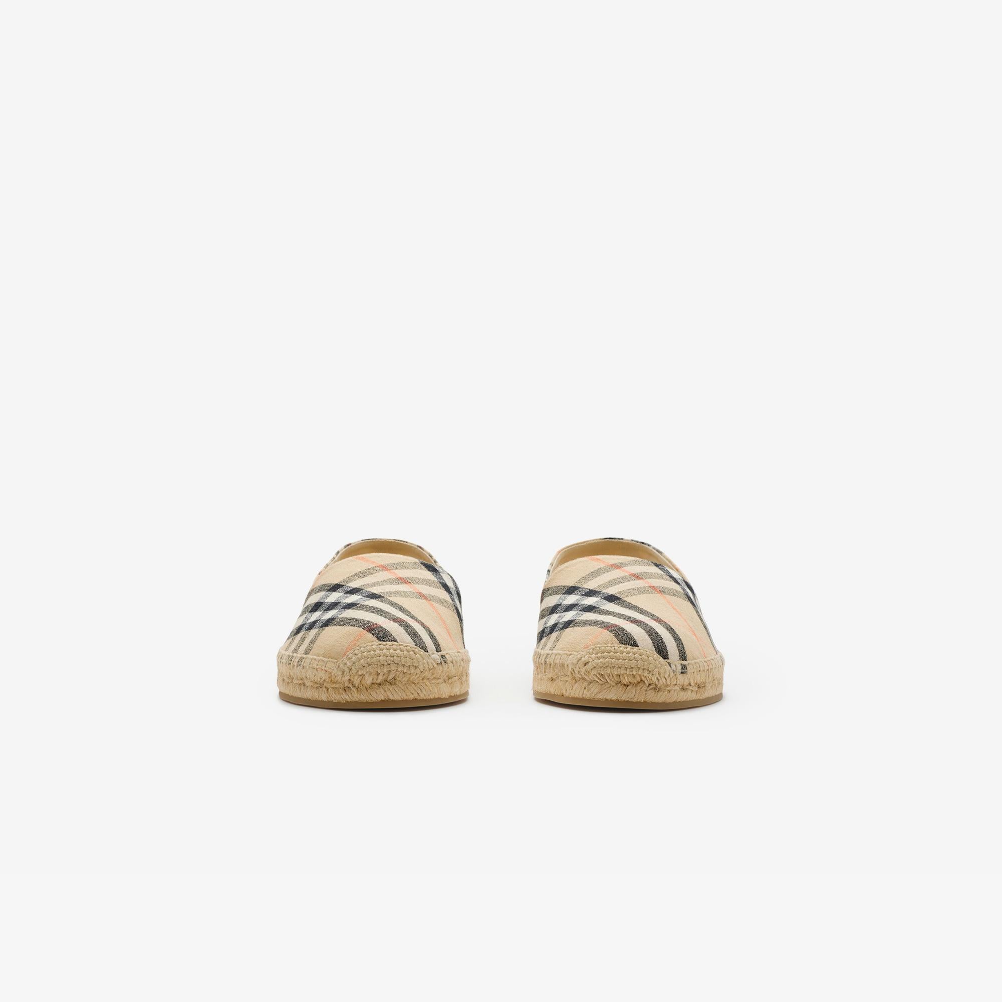Burberry Mews Erkek Bej Keten Espadril