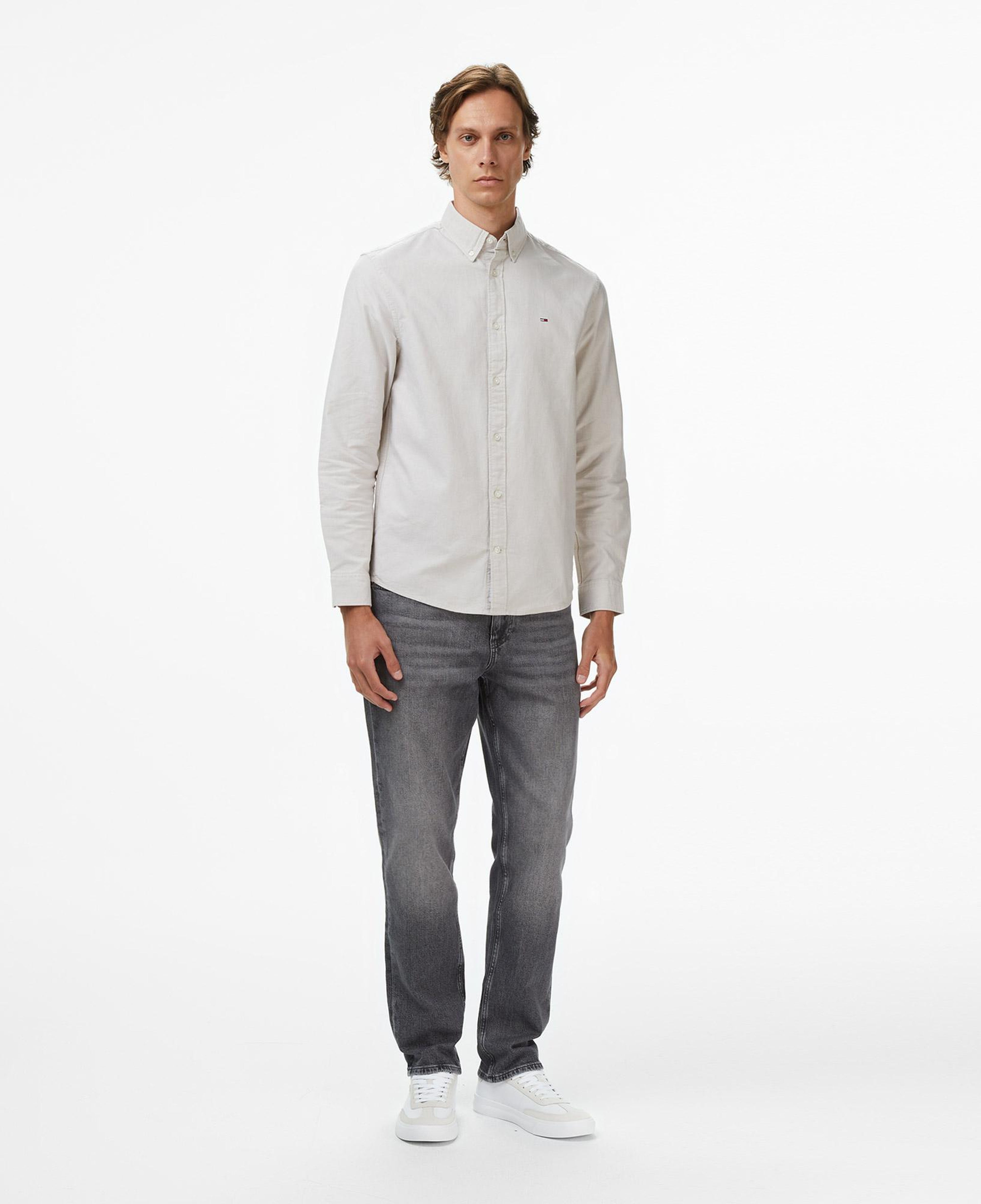 Tommy Jeans Regular Oxford Erkek Gri Gömlek