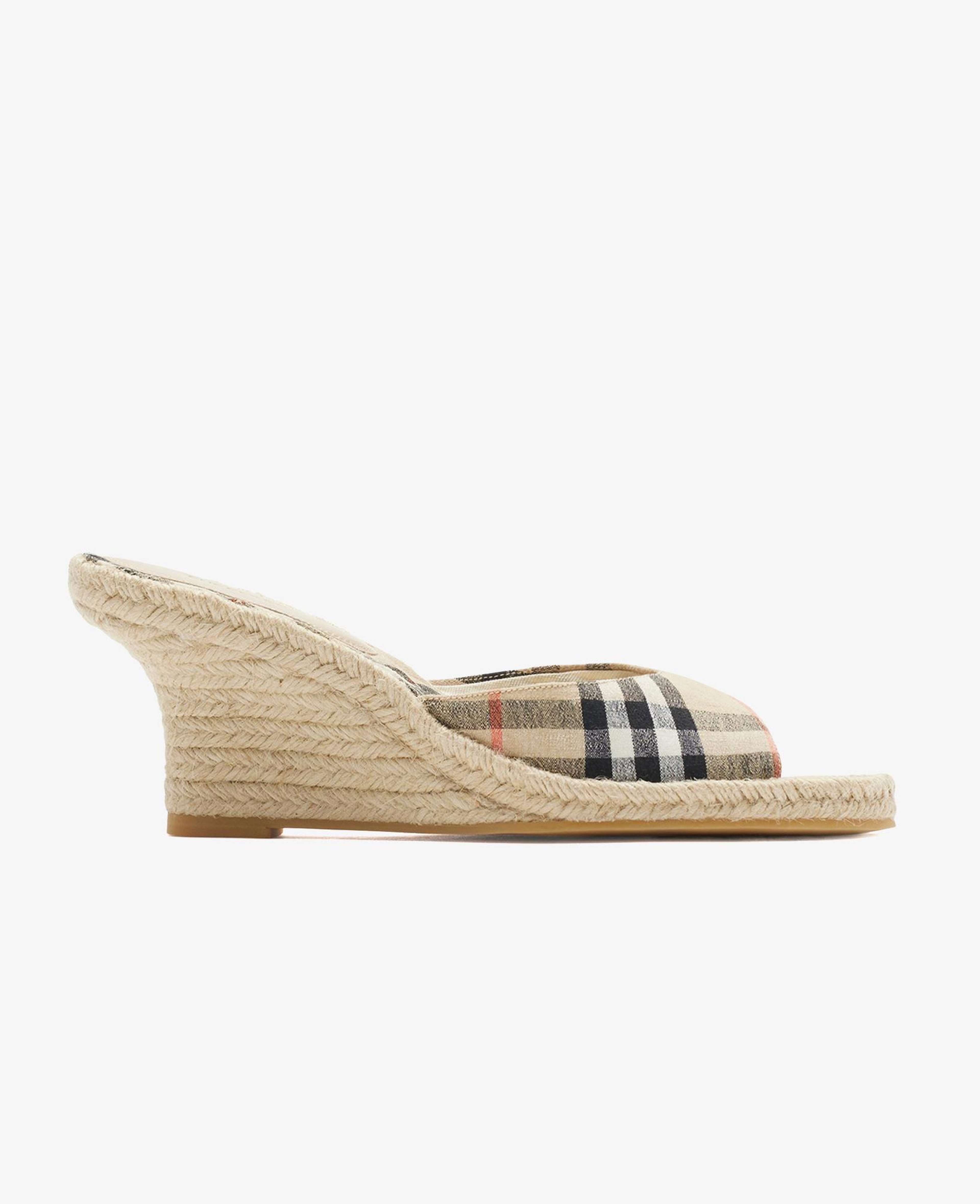 Burberry Mews Mules Kadın Bej Keten Espadril