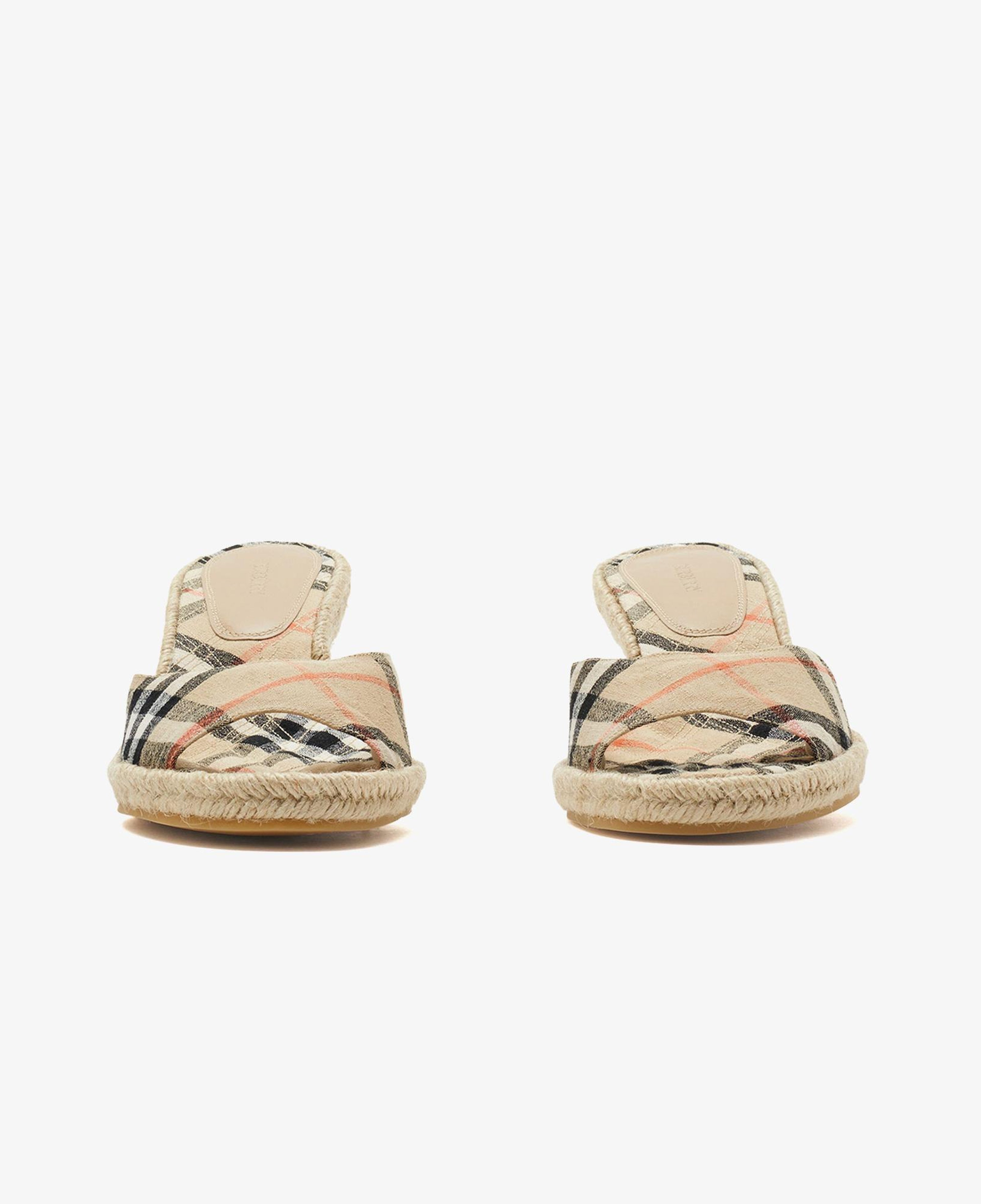 Burberry Mews Mules Kadın Bej Keten Espadril