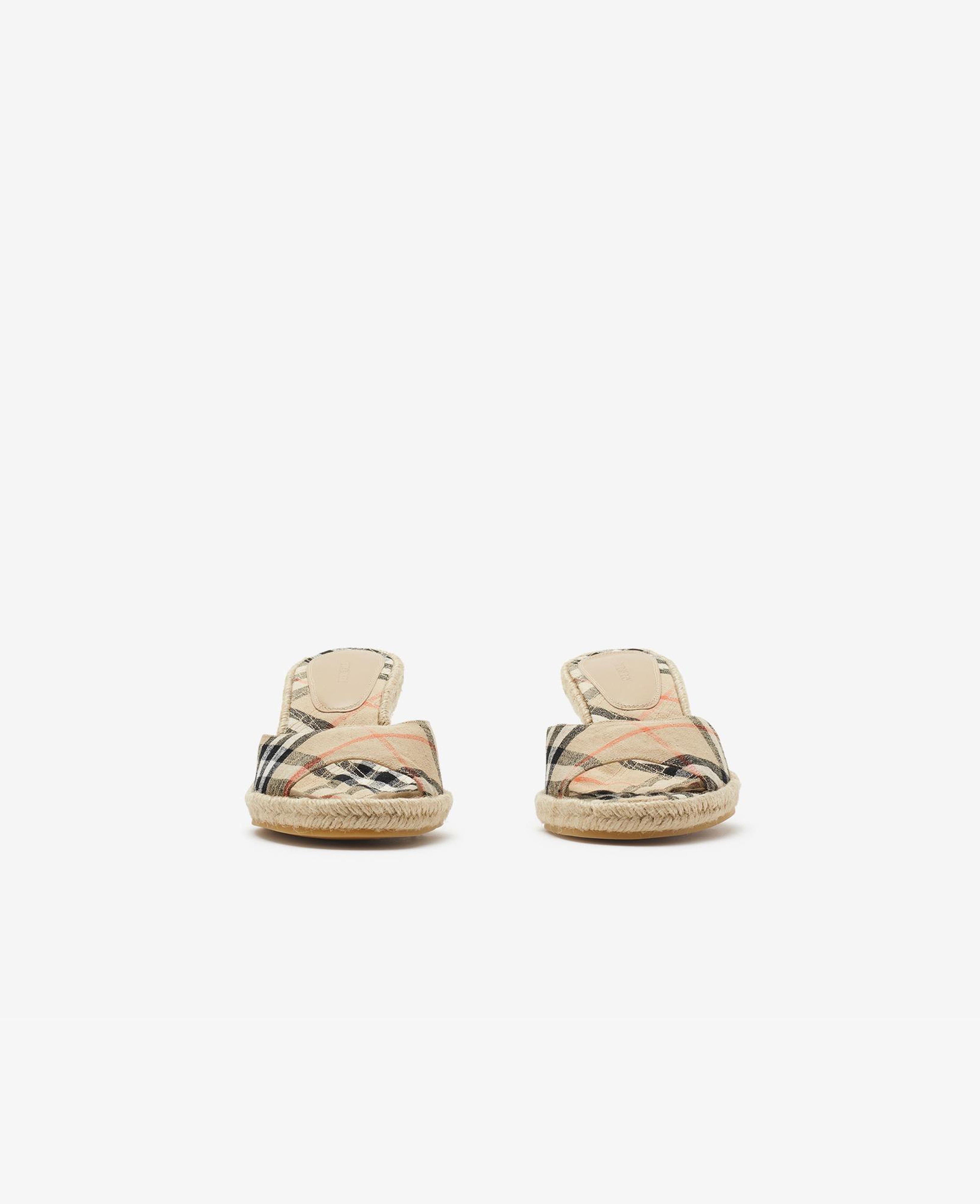 Burberry Mews Mules Kadın Bej Keten Espadril
