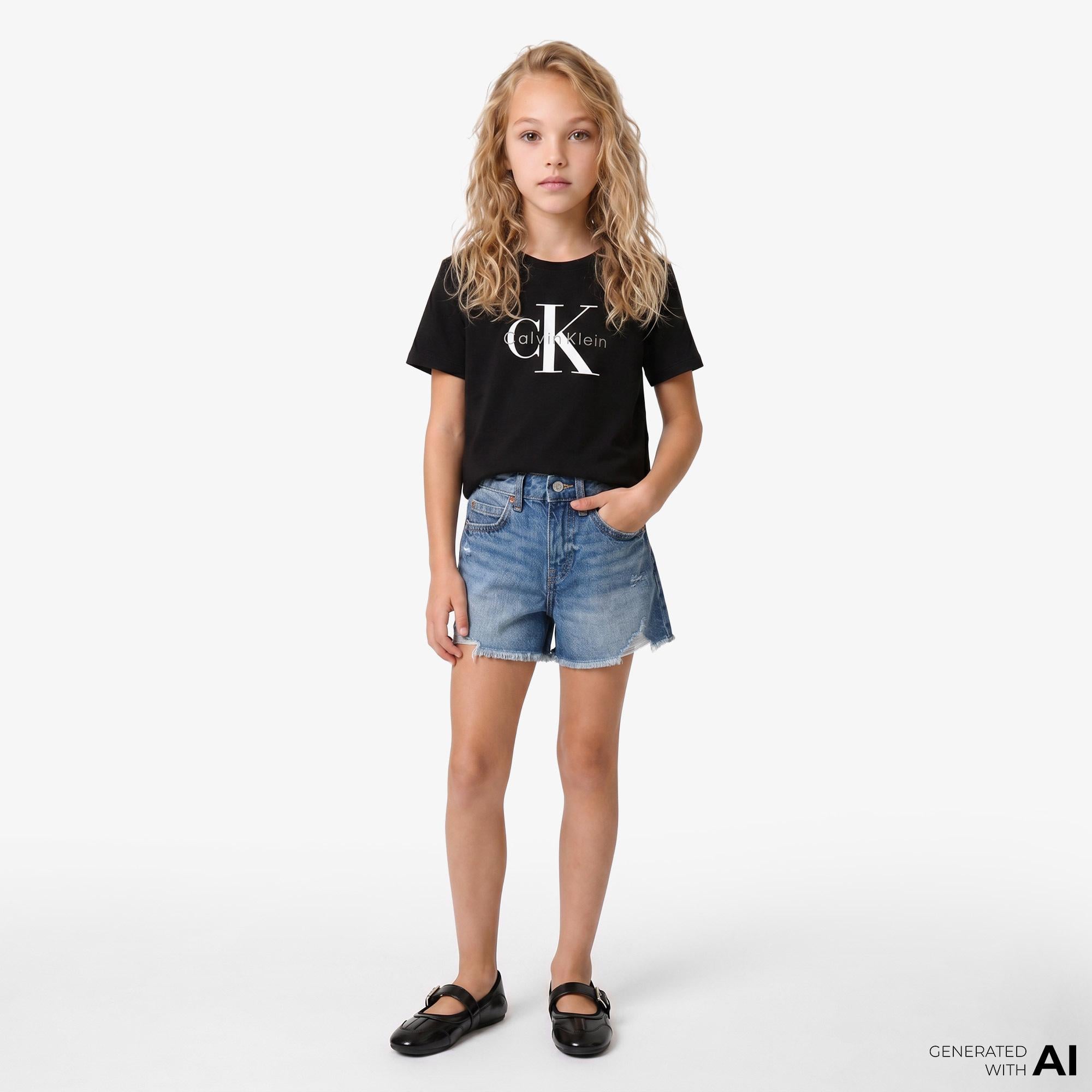 Calvin Klein Monogram Çocuk Siyah T-Shirt