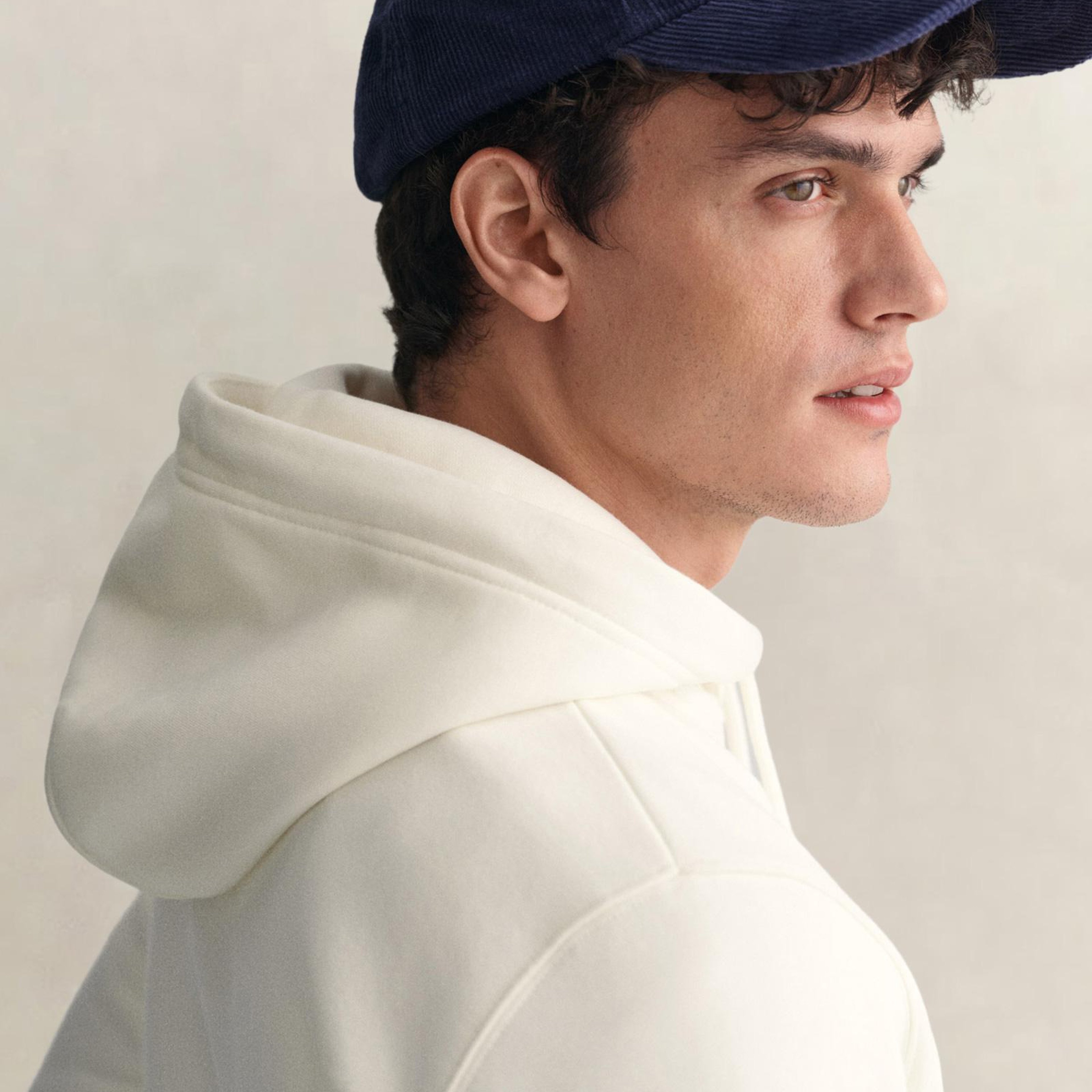 GANT Erkek Krem Regular Fit Kapüşonlu Sweatshirt