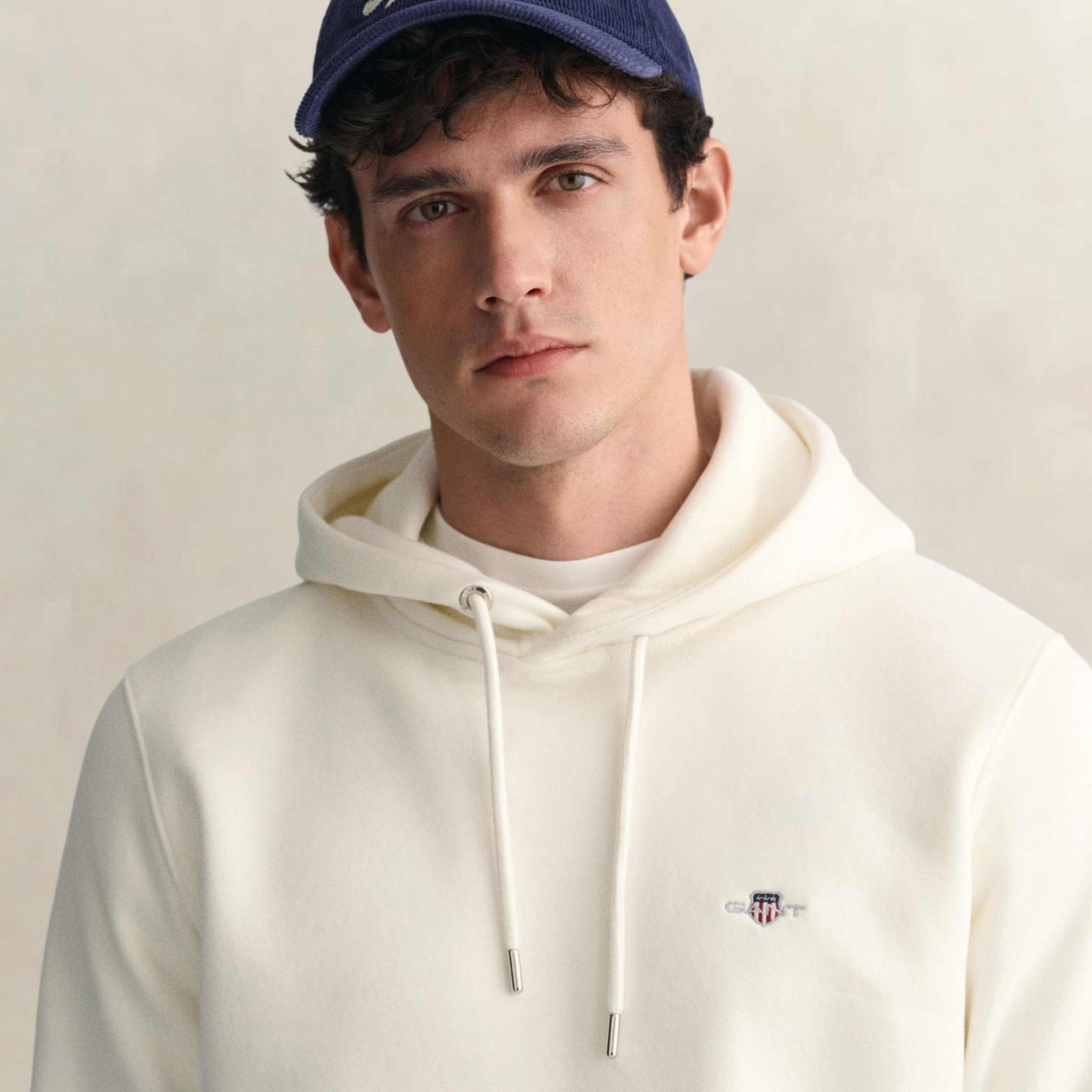 GANT Erkek Krem Regular Fit Kapüşonlu Sweatshirt