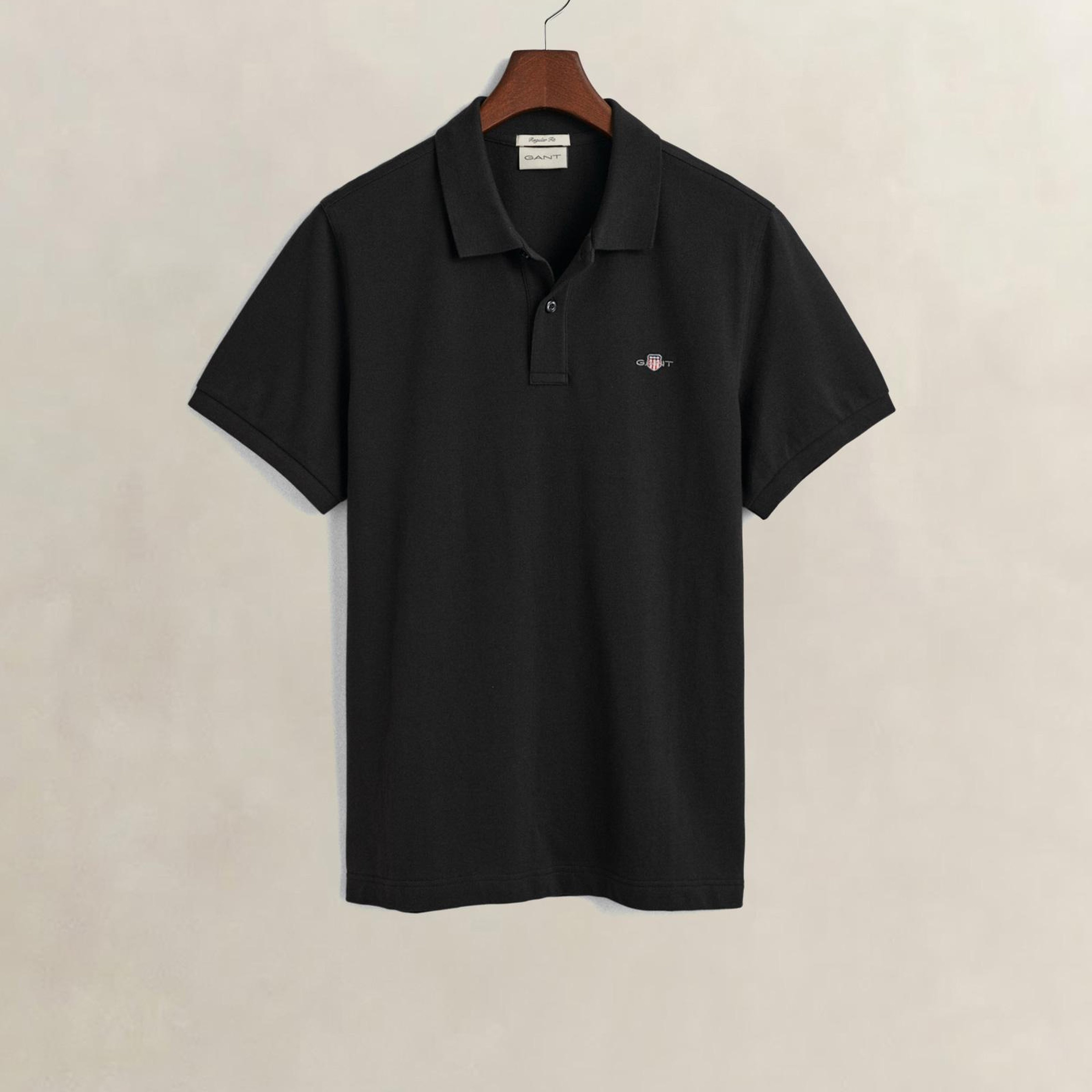 GANT Erkek Siyah Regular Fit Logolu Polo Yaka T-Shirt