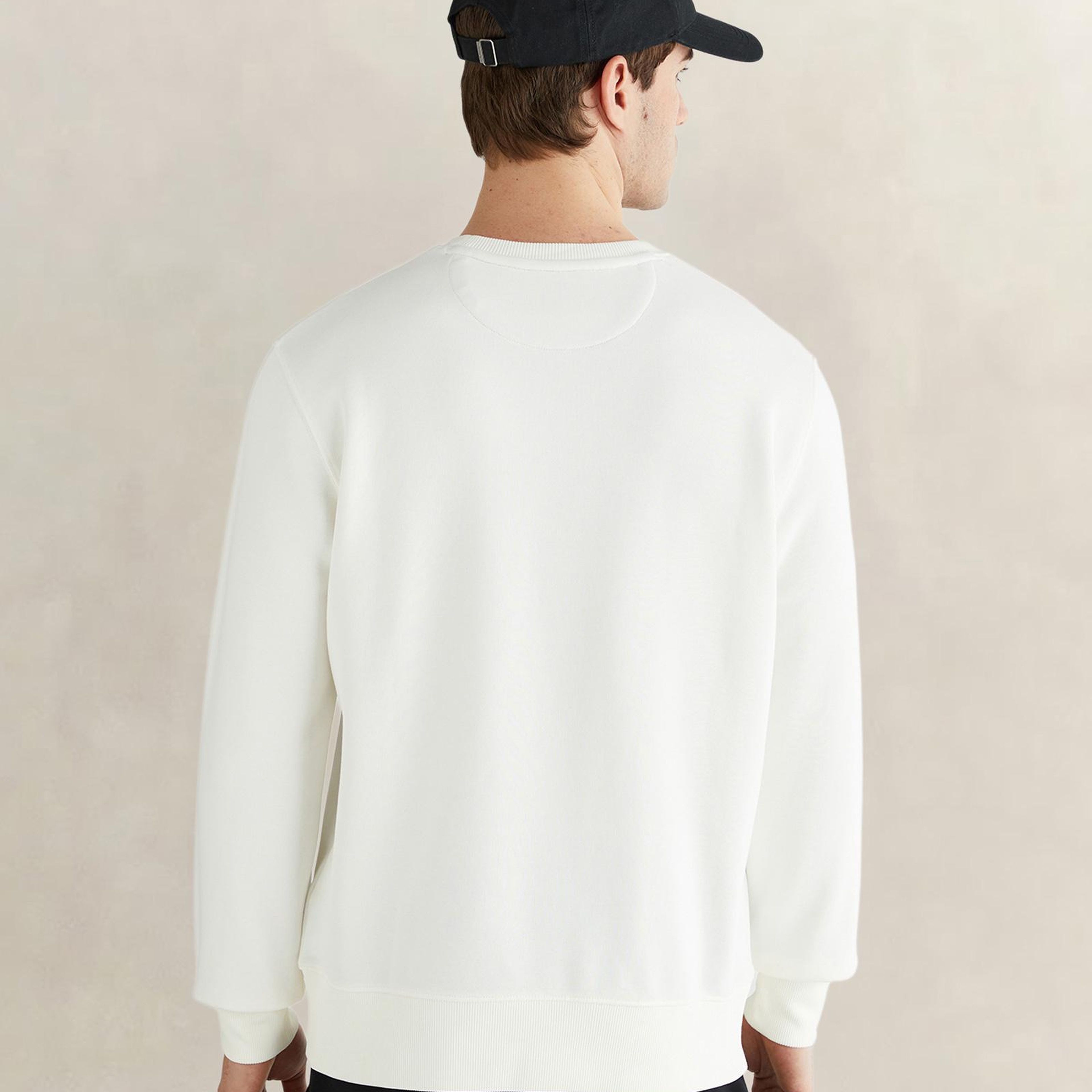 GANT Erkek Krem Regular Fit Bisiklet Yaka Sweatshirt