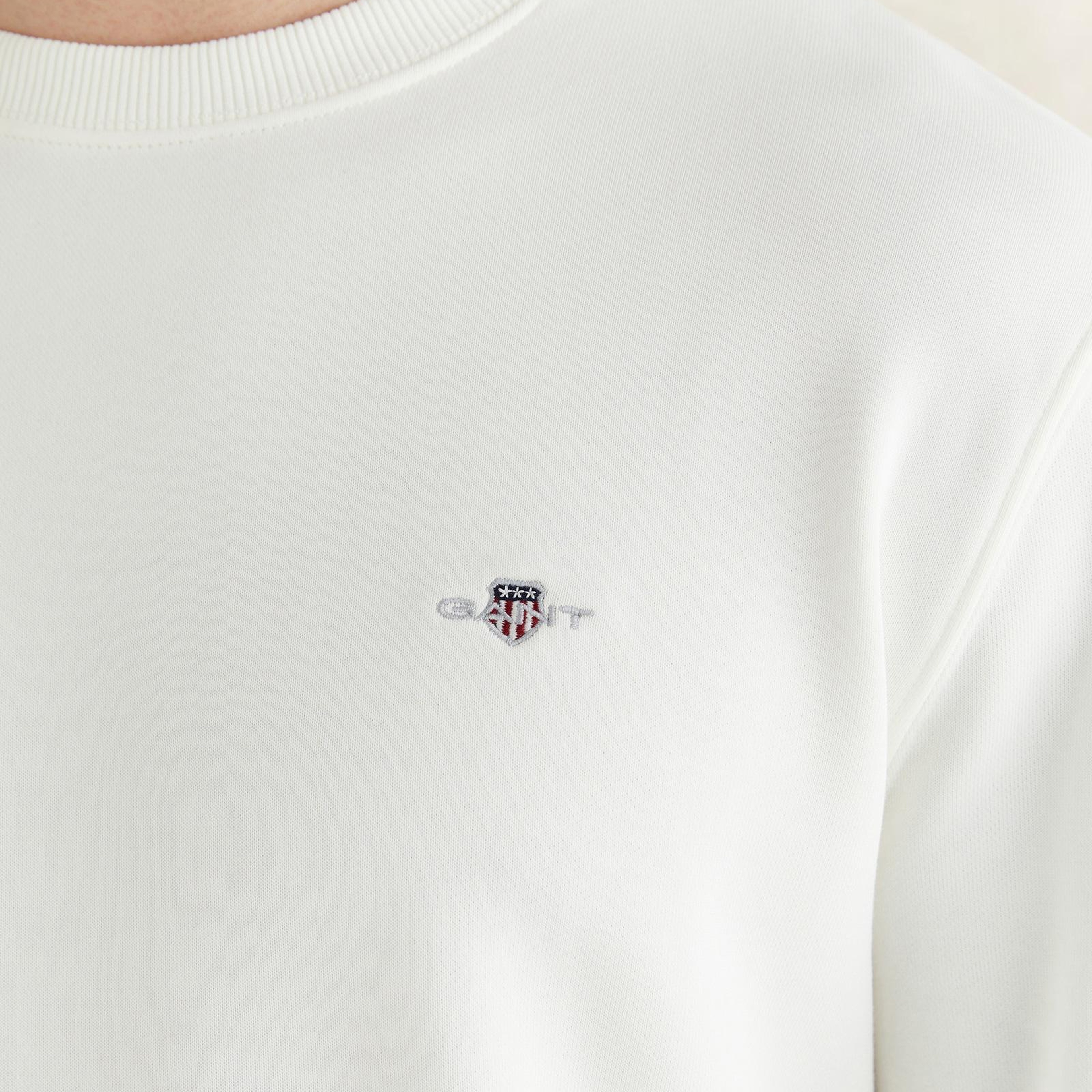GANT Erkek Krem Regular Fit Bisiklet Yaka Sweatshirt