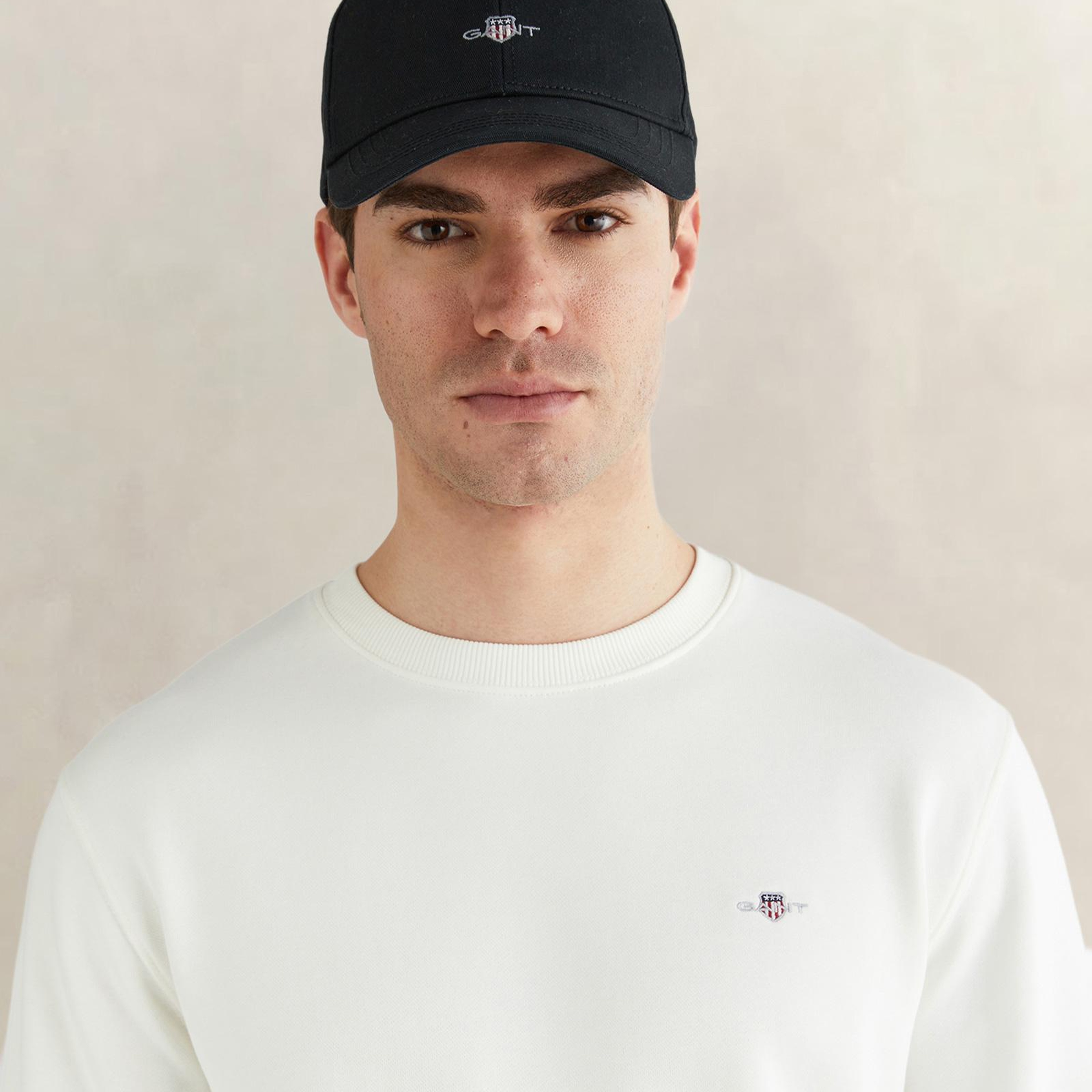 GANT Erkek Krem Regular Fit Bisiklet Yaka Sweatshirt