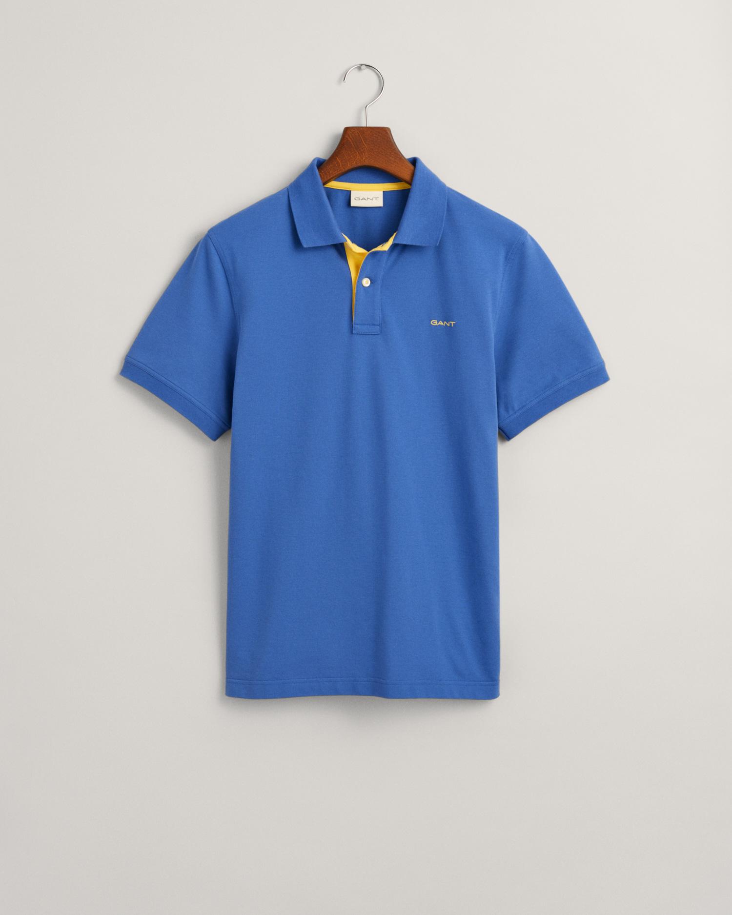 GANT Erkek Mavi Regular Fit Polo Yaka T-Shirt