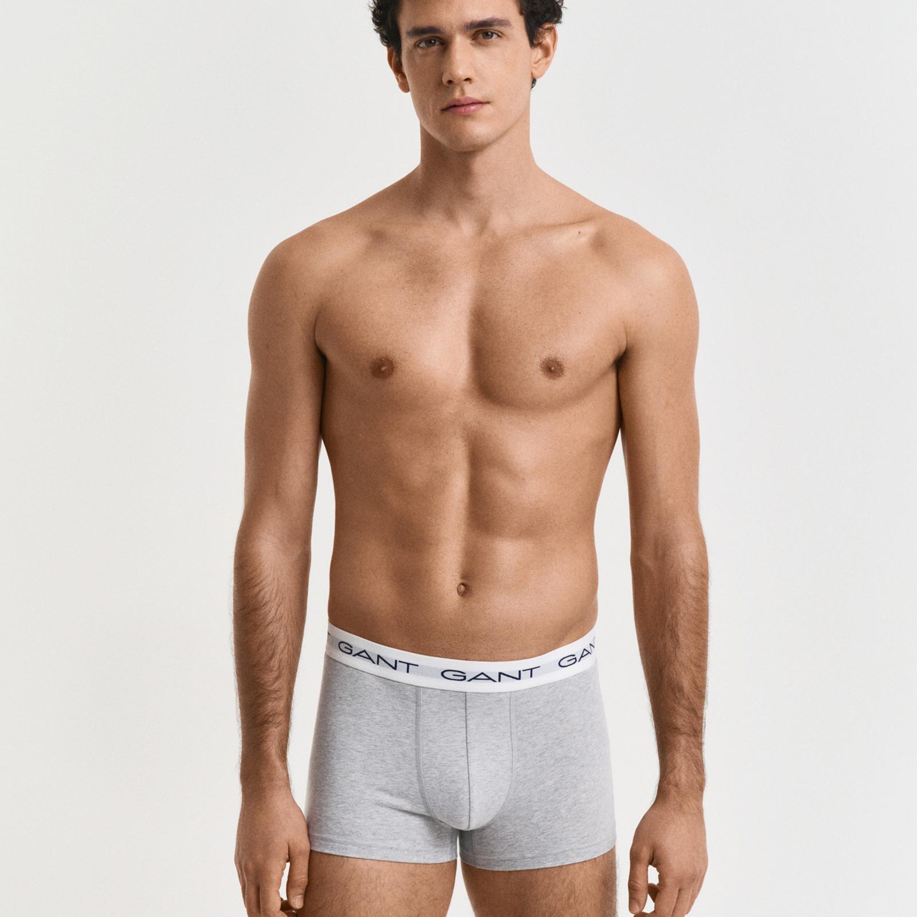 GANT Erkek Gri Logolu 3'lü Boxer