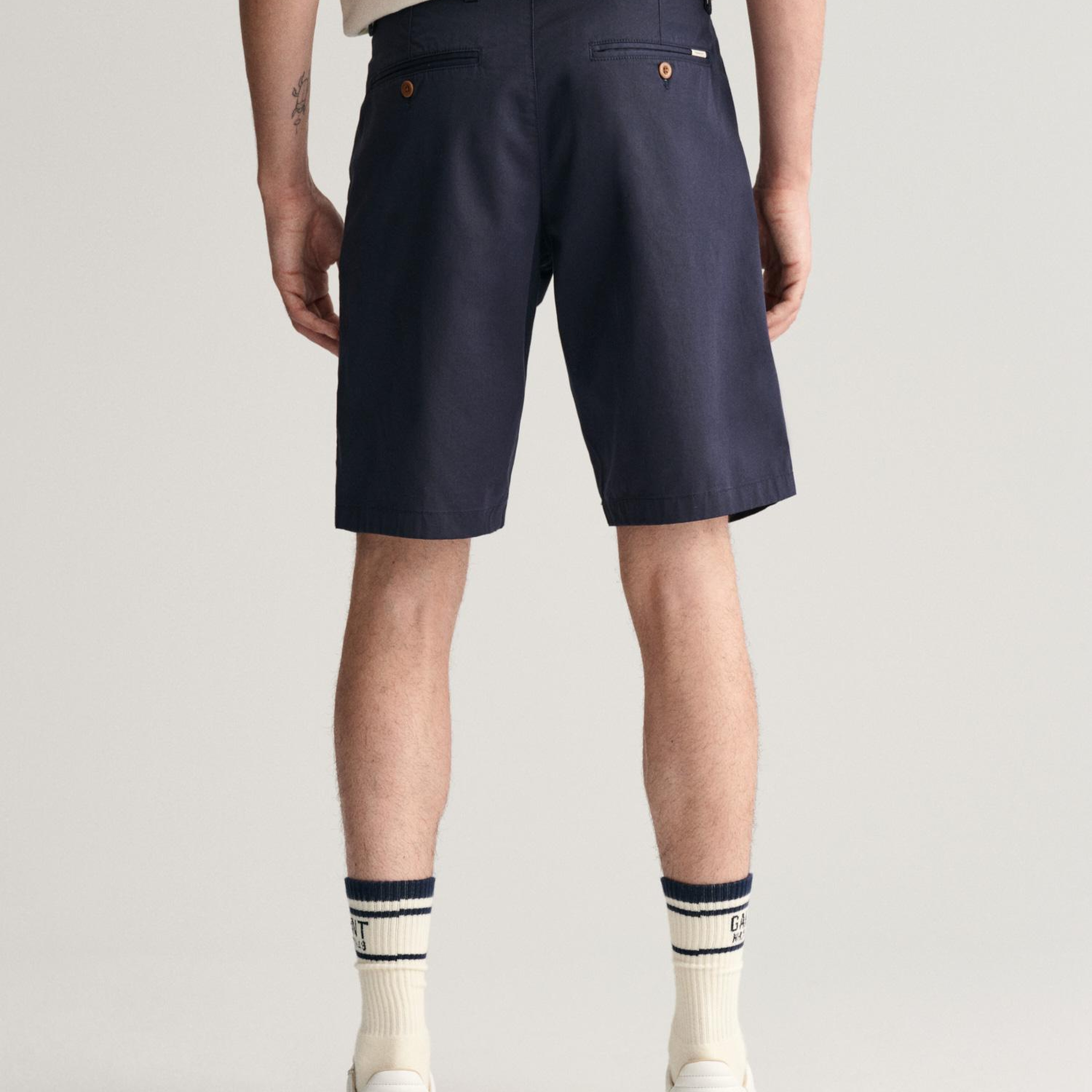 Gant Erkek Lacivert Relaxed Fit Keten Şort