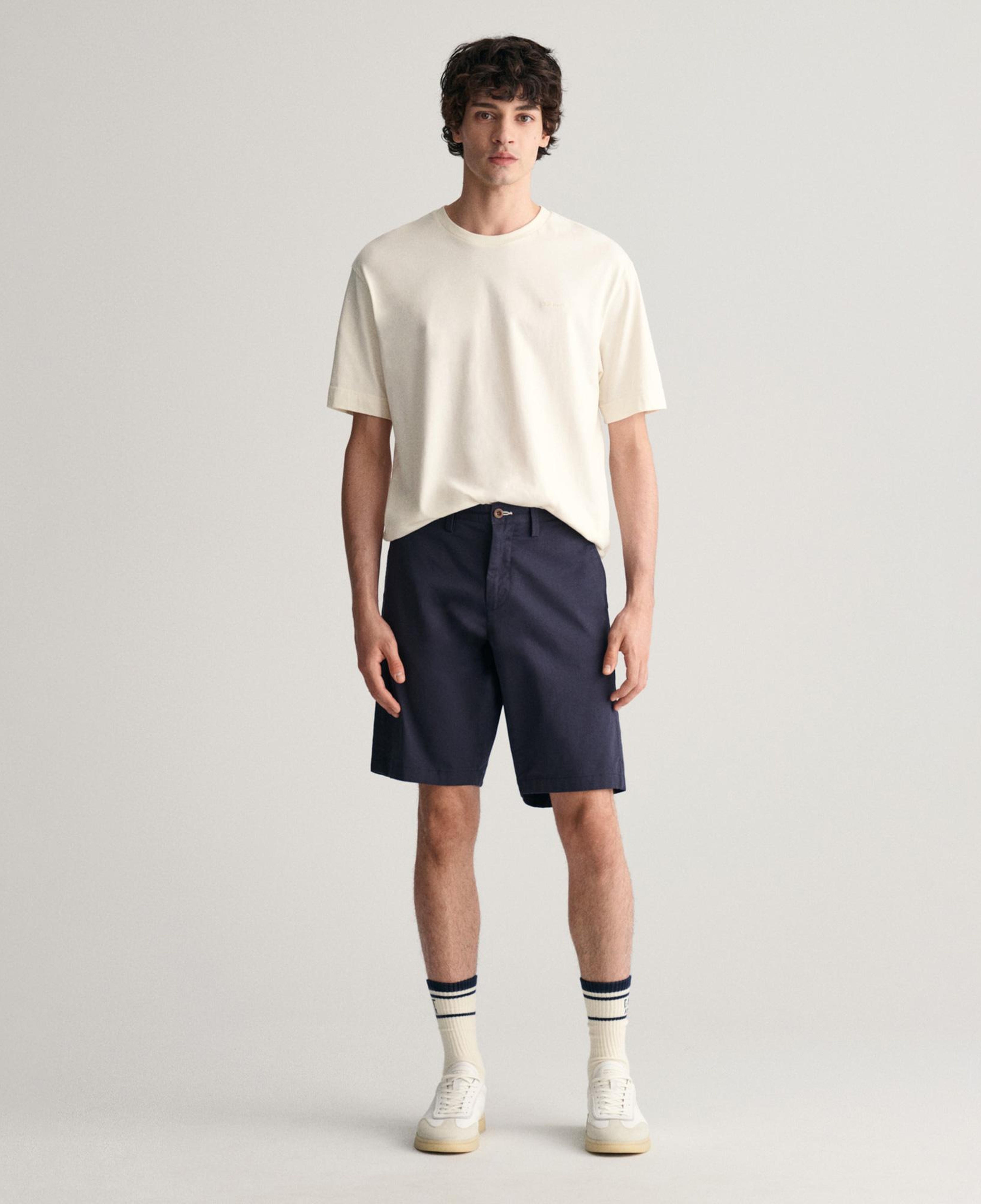 Gant Erkek Lacivert Relaxed Fit Keten Şort
