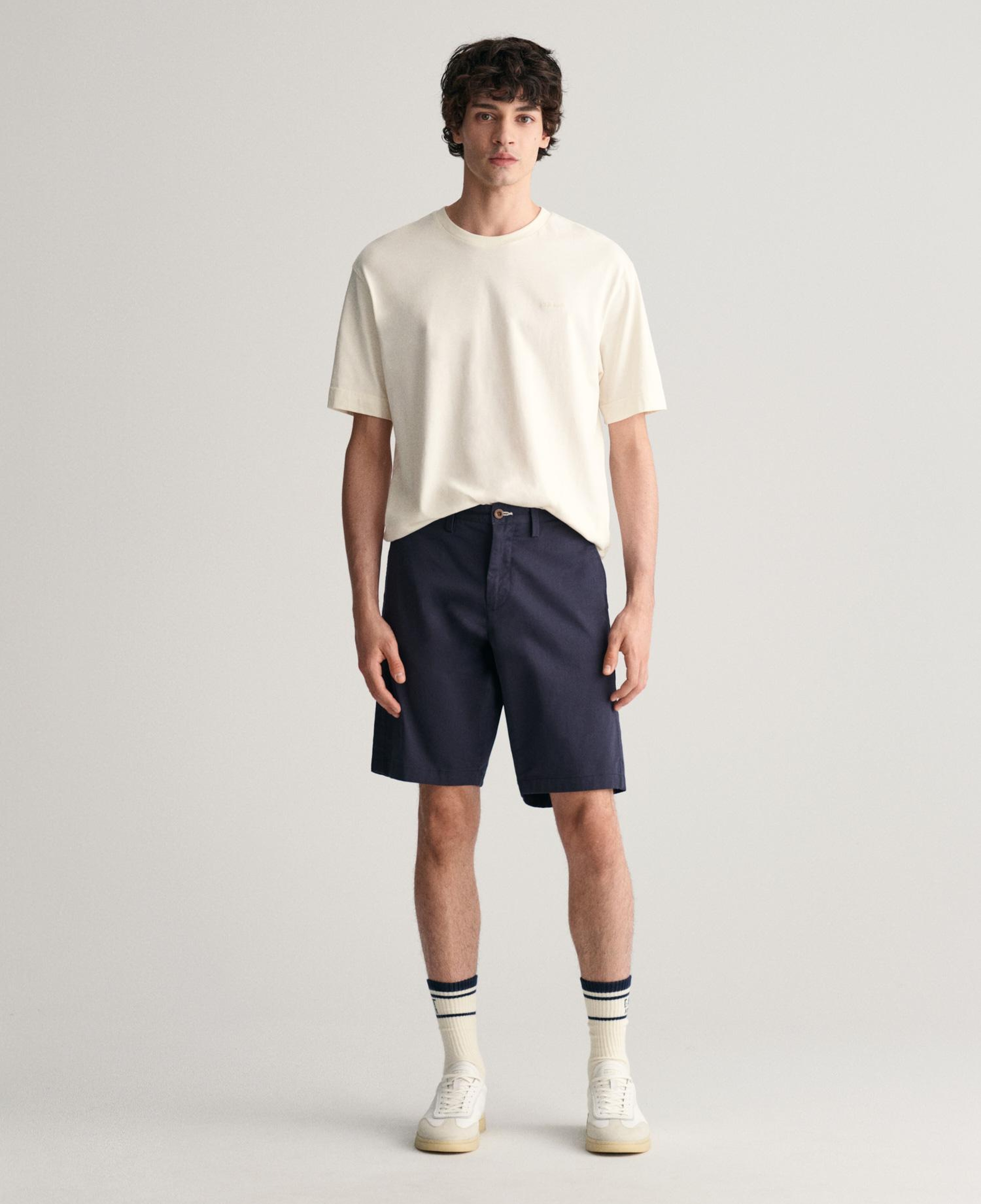 Gant Erkek Lacivert Relaxed Fit Keten Şort