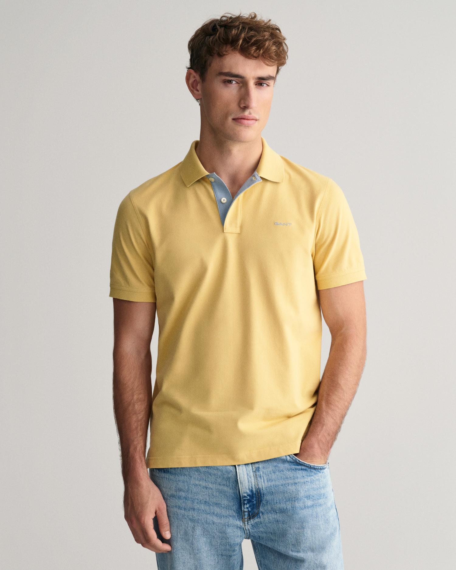 GANT Erkek Sarı Regular Fit Polo Yaka T-Shirt