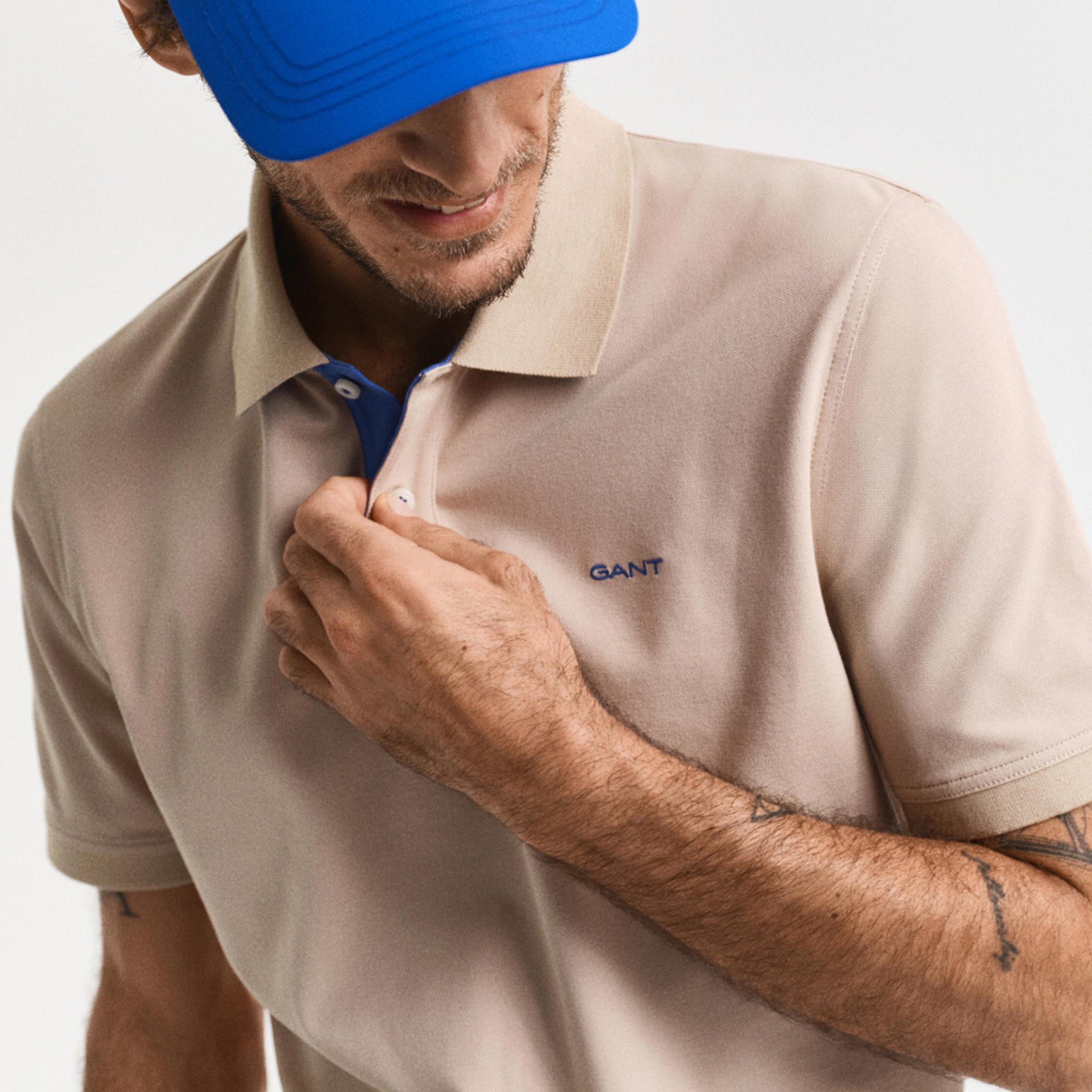 GANT Erkek Bej Regular Fit Polo