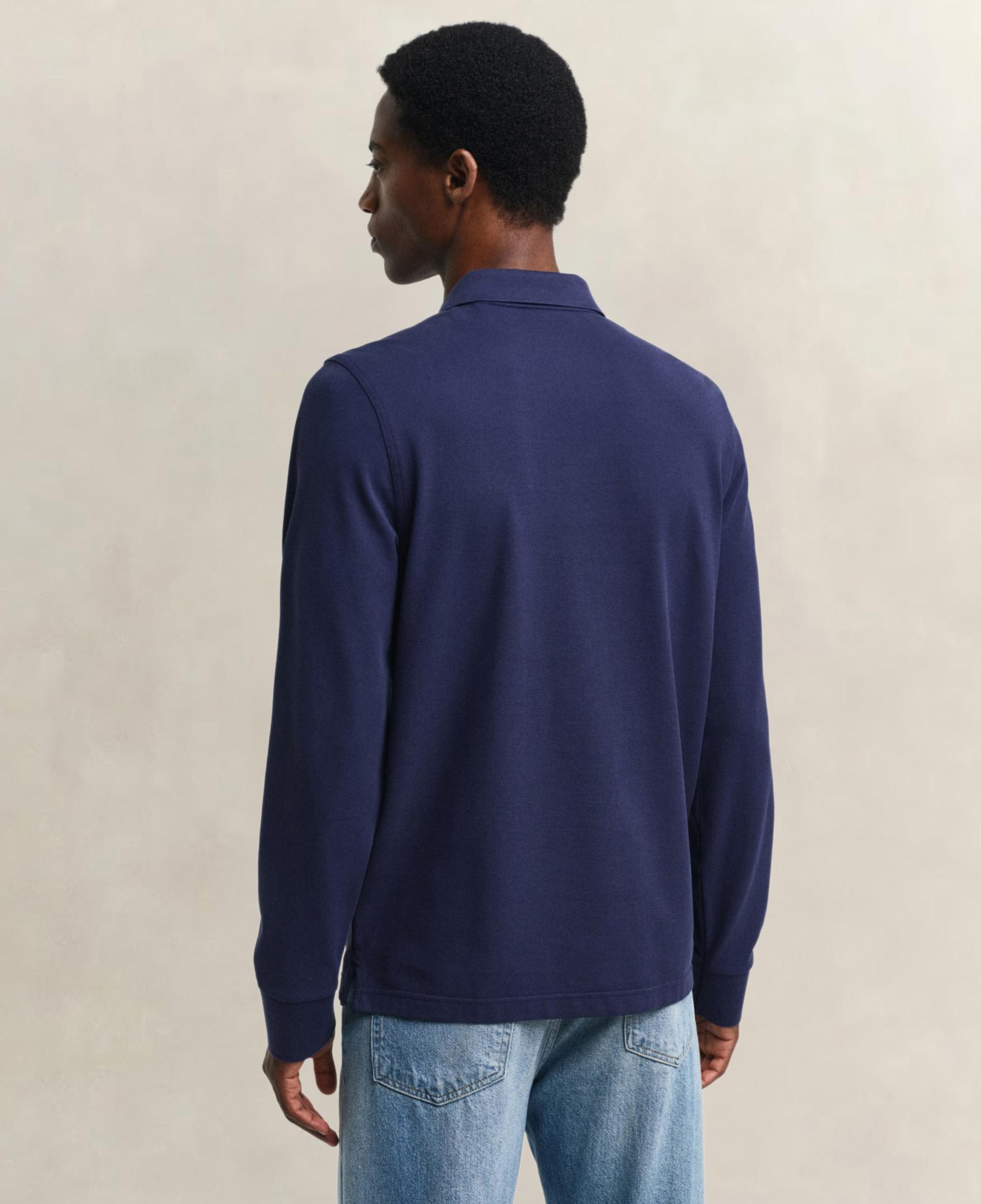 GANT Erkek Lacivert Regular Fit Uzun Kollu Polo