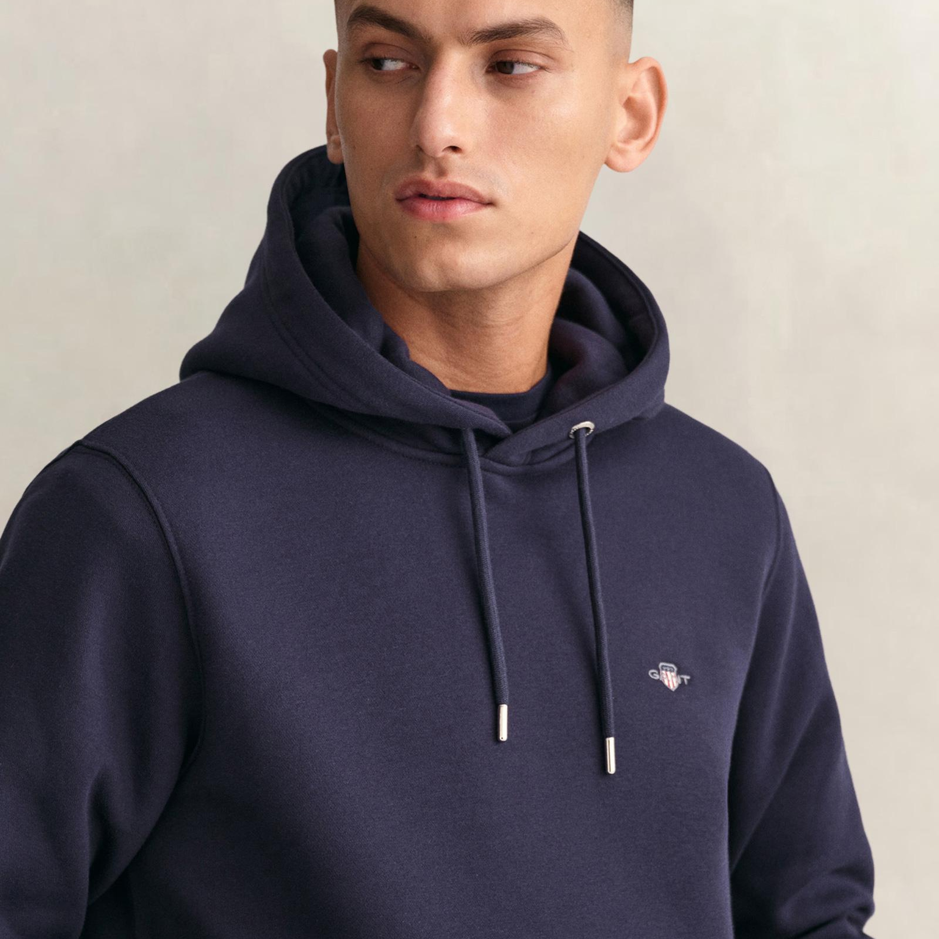 GANT Erkek Lacivert Regular Fit Kapüşonlu Sweatshirt