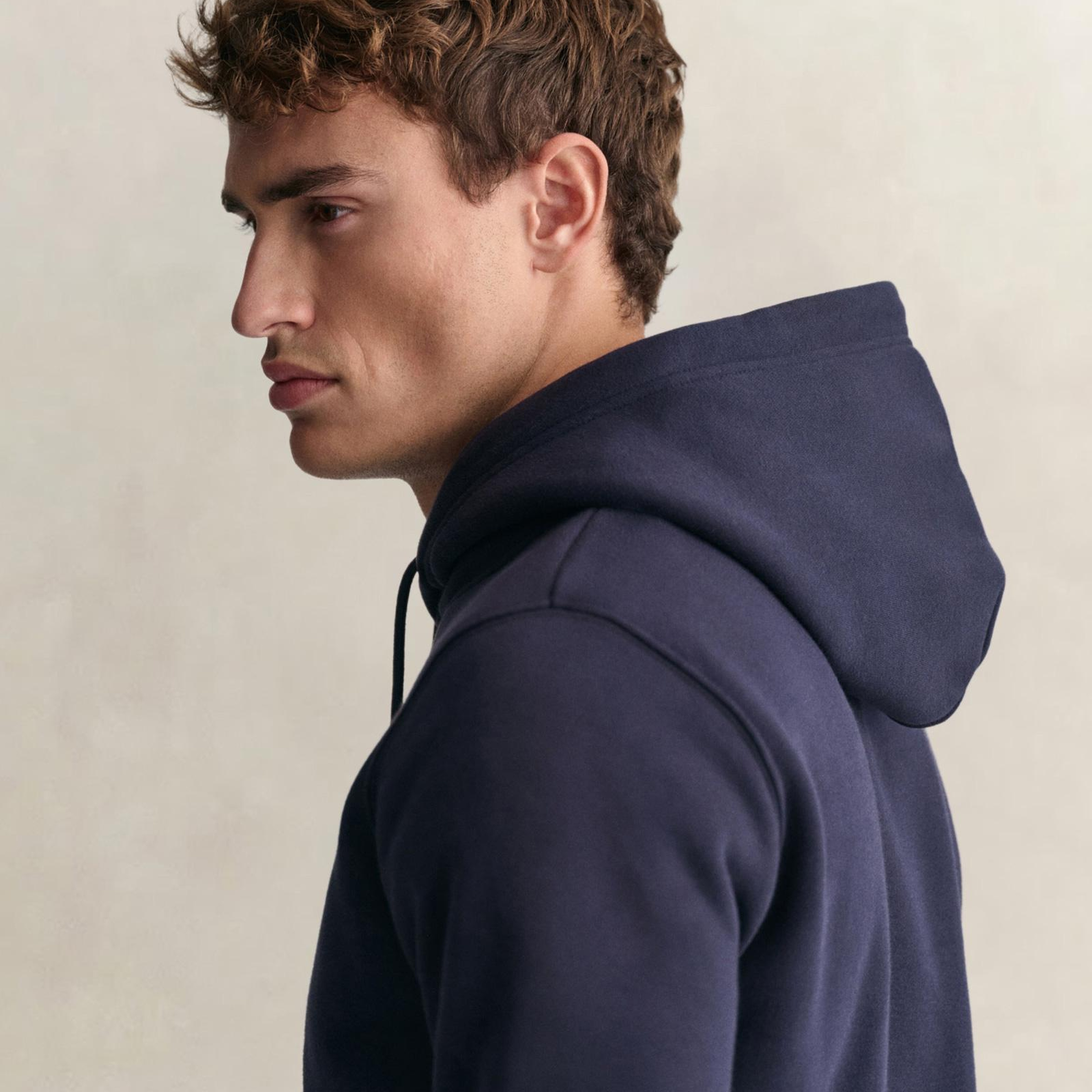 GANT Erkek Lacivert Regular Fit Kapüşonlu Sweatshirt