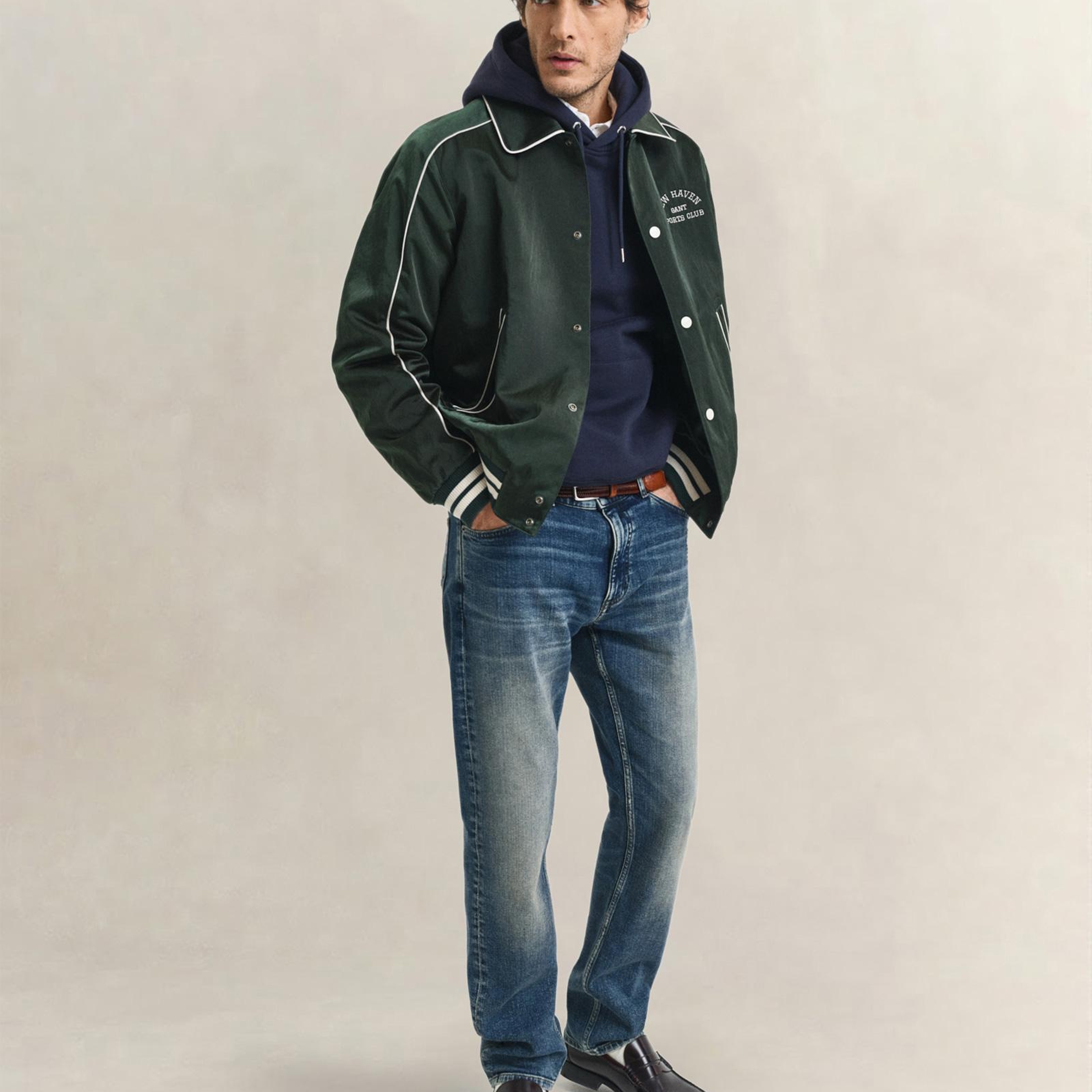 GANT Erkek Lacivert Regular Fit Kapüşonlu Sweatshirt