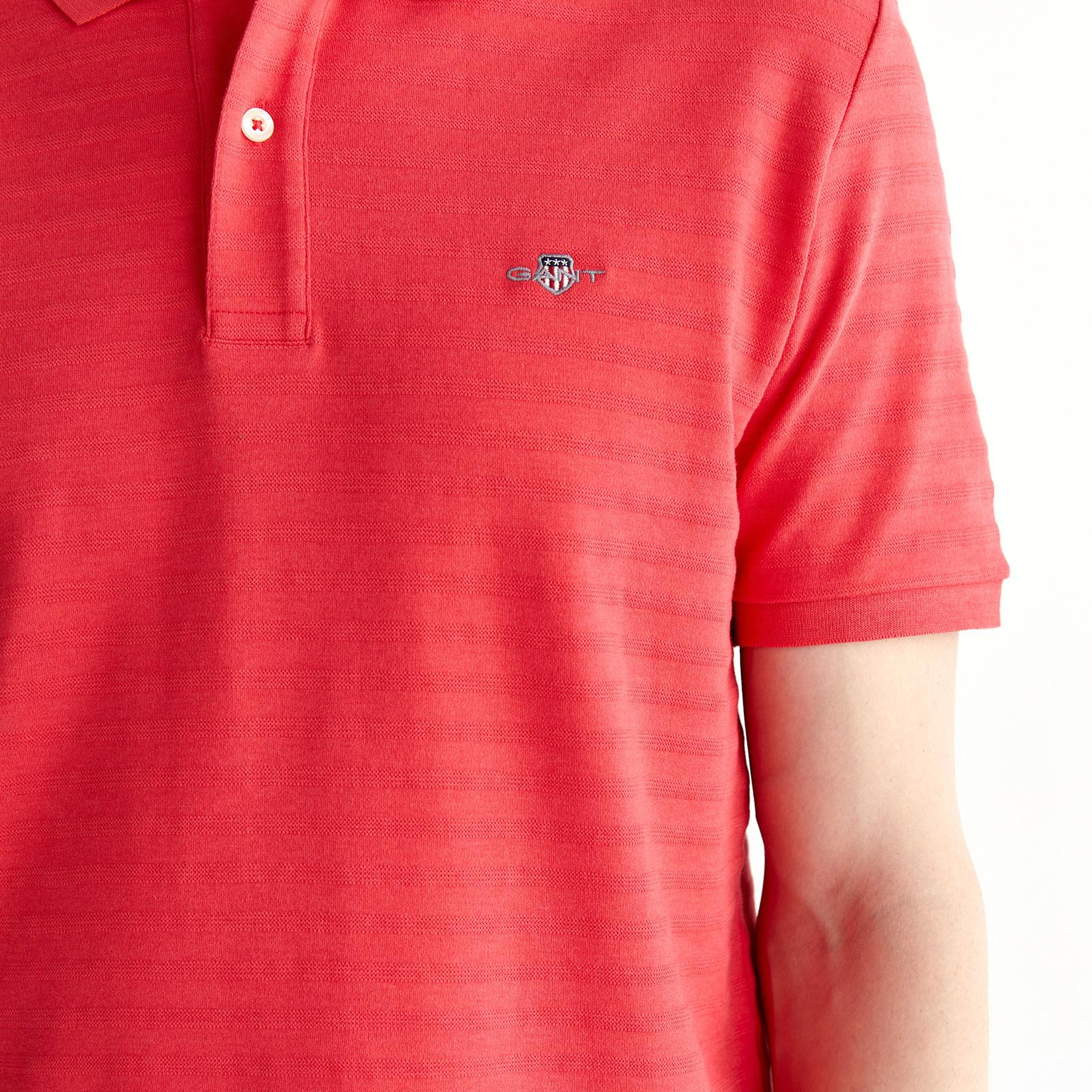 GANT Erkek Kırmızı Regular Fit Çizgili Polo