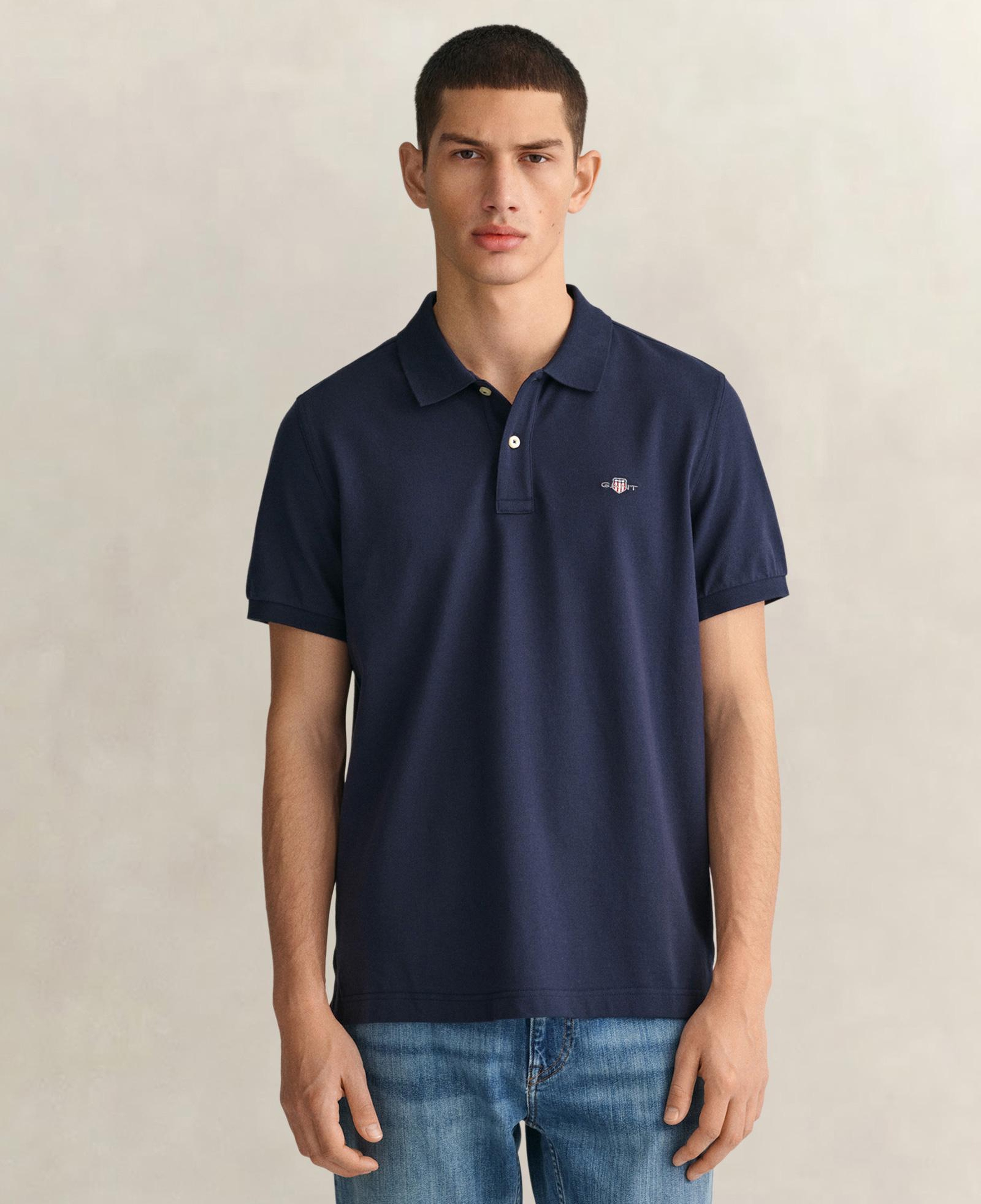 GANT Erkek Lacivert Regular Fit Logolu Polo Yaka T-Shirt