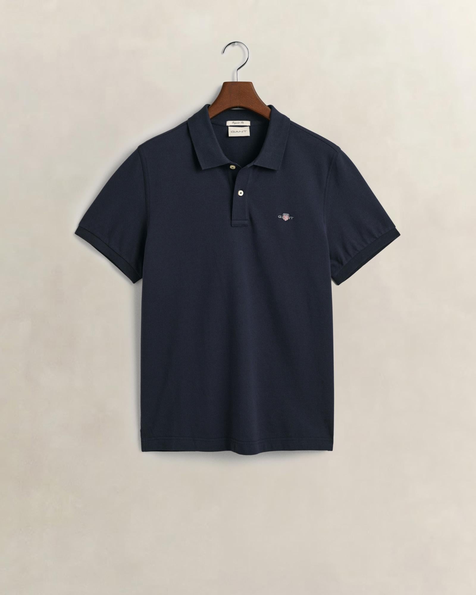 GANT Erkek Lacivert Regular Fit Logolu Polo Yaka T-Shirt