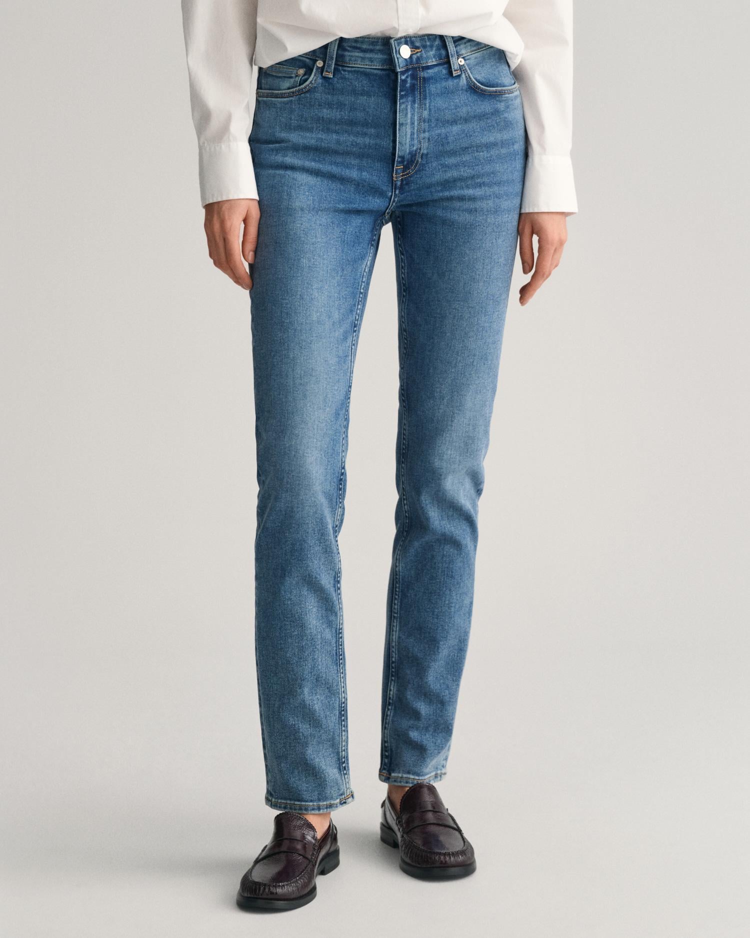 GANT Kadın Mavi Slim Fit Jean Pantolon