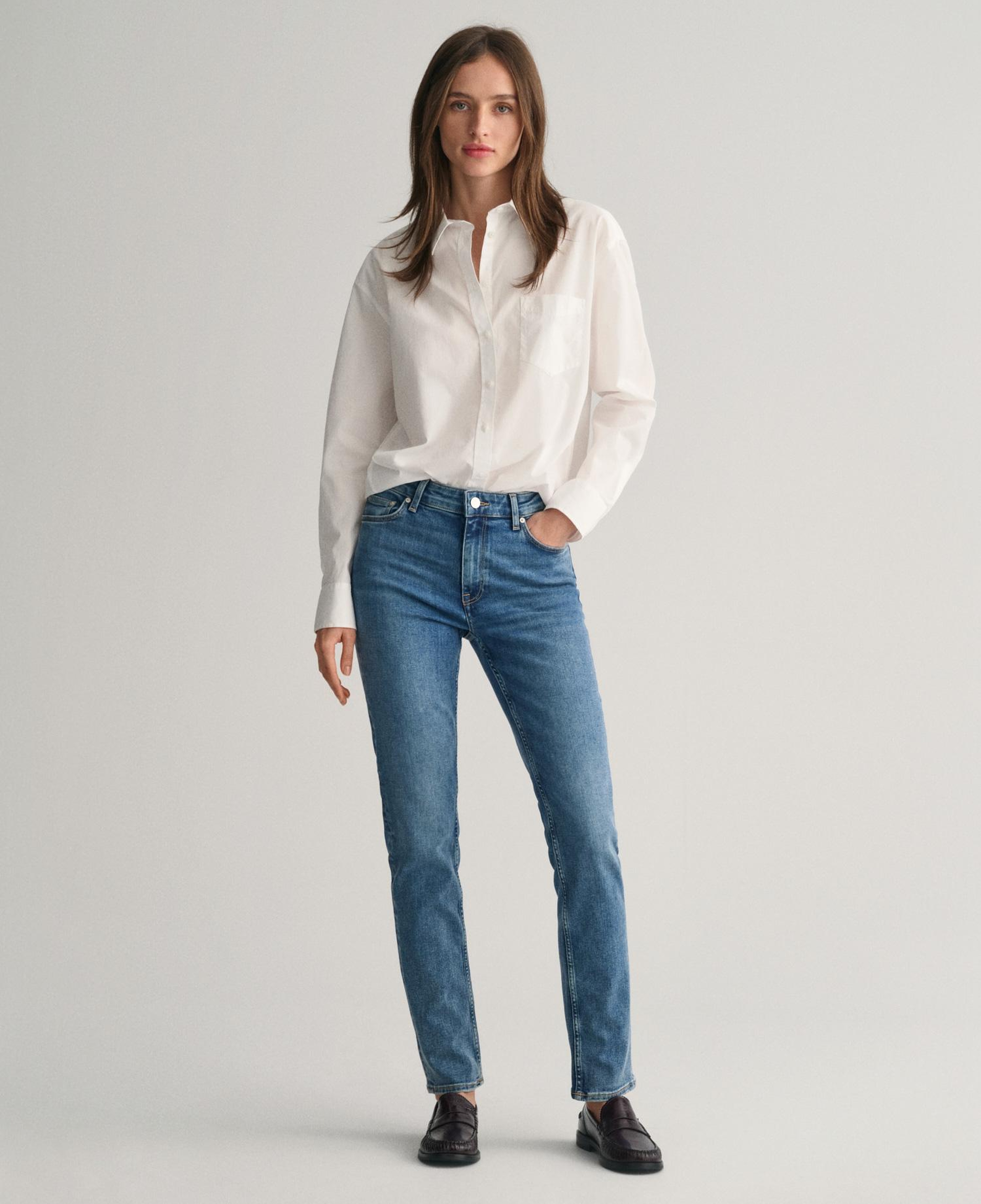 GANT Kadın Mavi Slim Fit Jean Pantolon