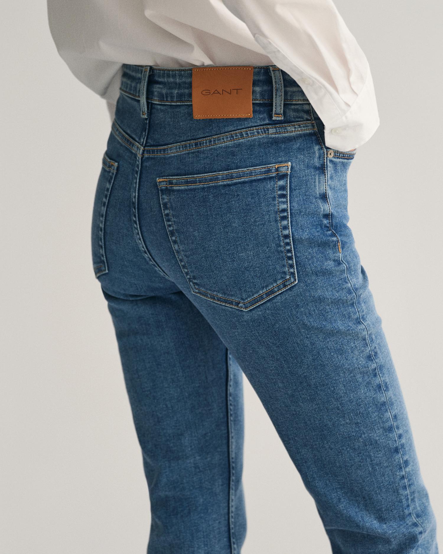 GANT Kadın Mavi Slim Fit Jean Pantolon
