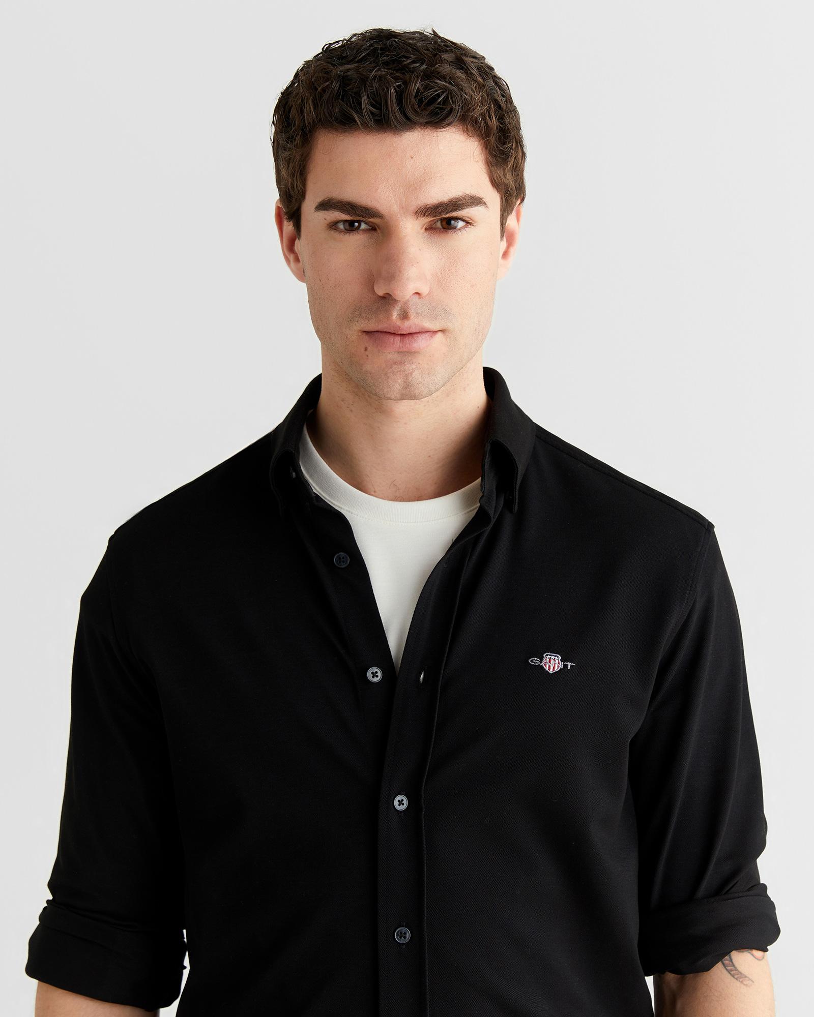 GANT Erkek Siyah Regular Fit Gömlek