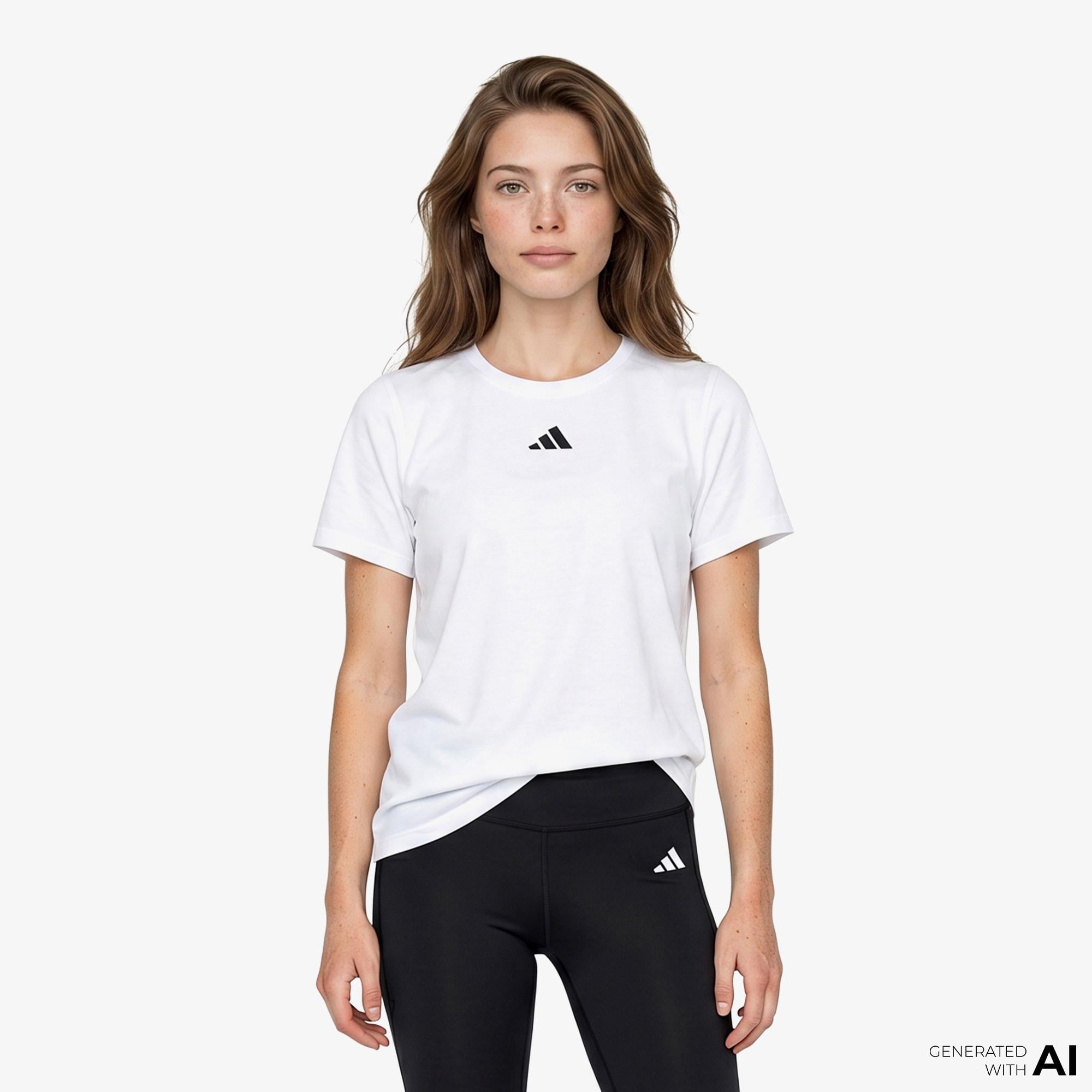 adidas Aeroready Train Essentials Minimal Crewneck Kadın Beyaz Antrenman T-Shirt