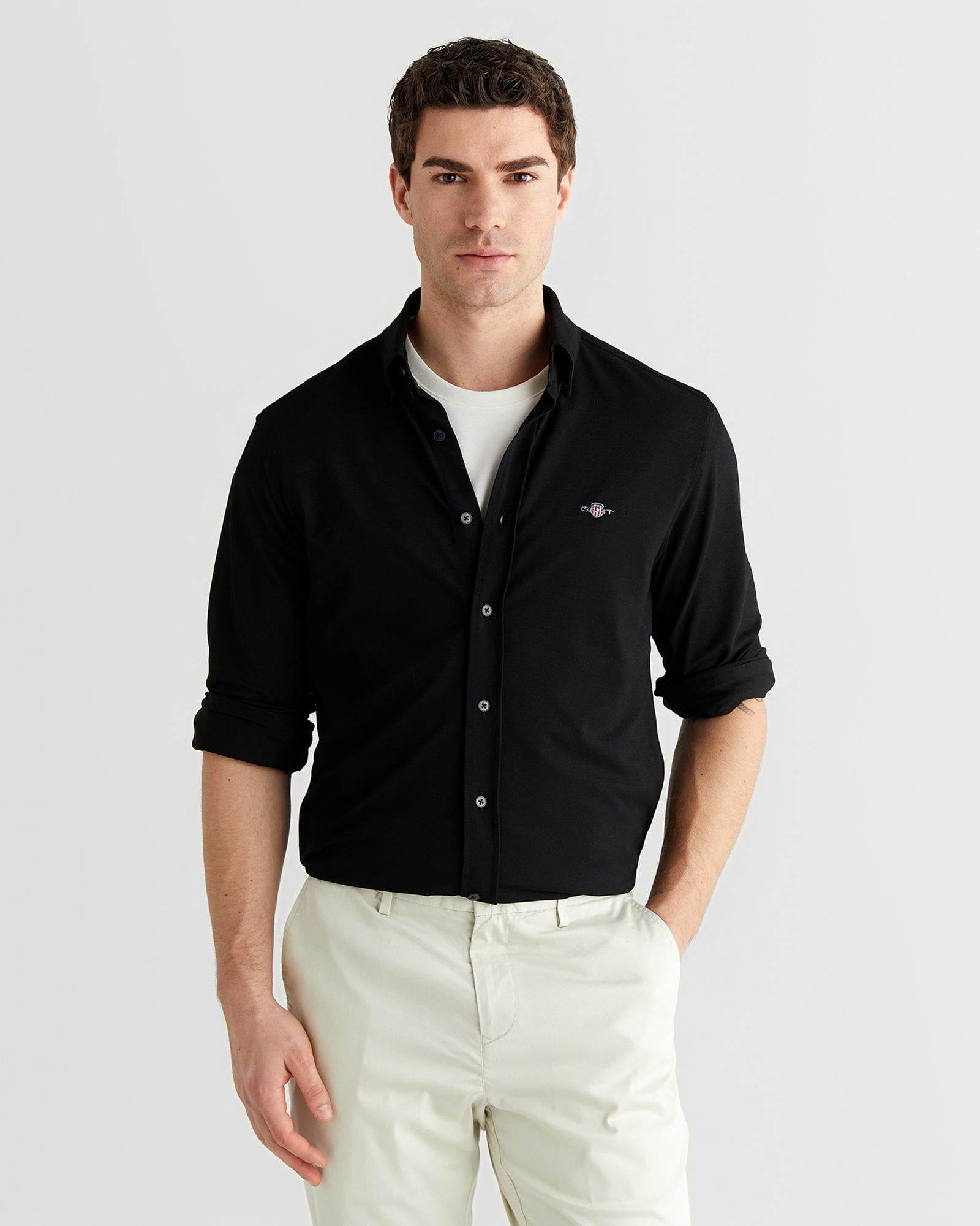 GANT Erkek Siyah Regular Fit Gömlek
