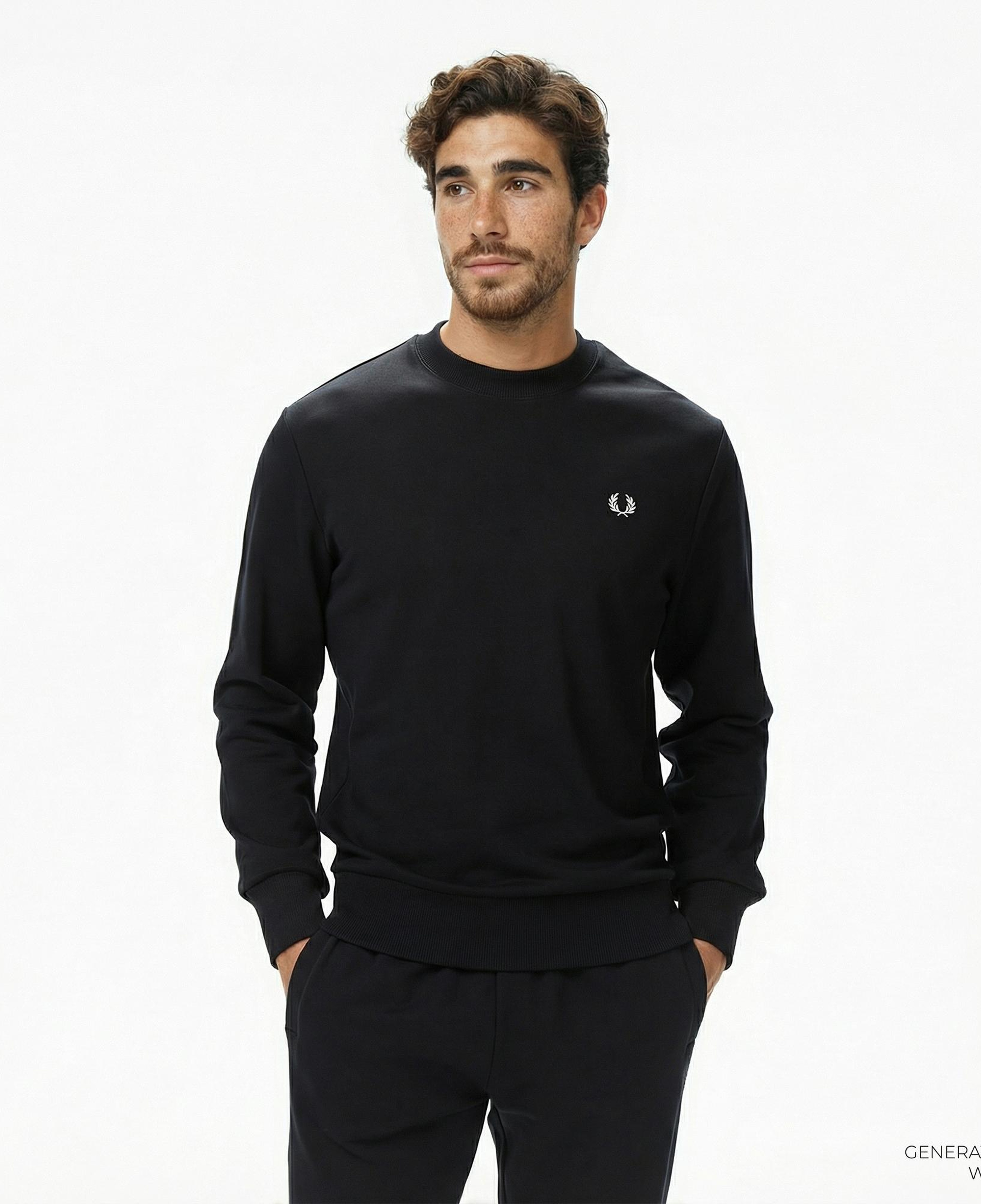 Fred Perry Erkek Siyah Sweatshirt