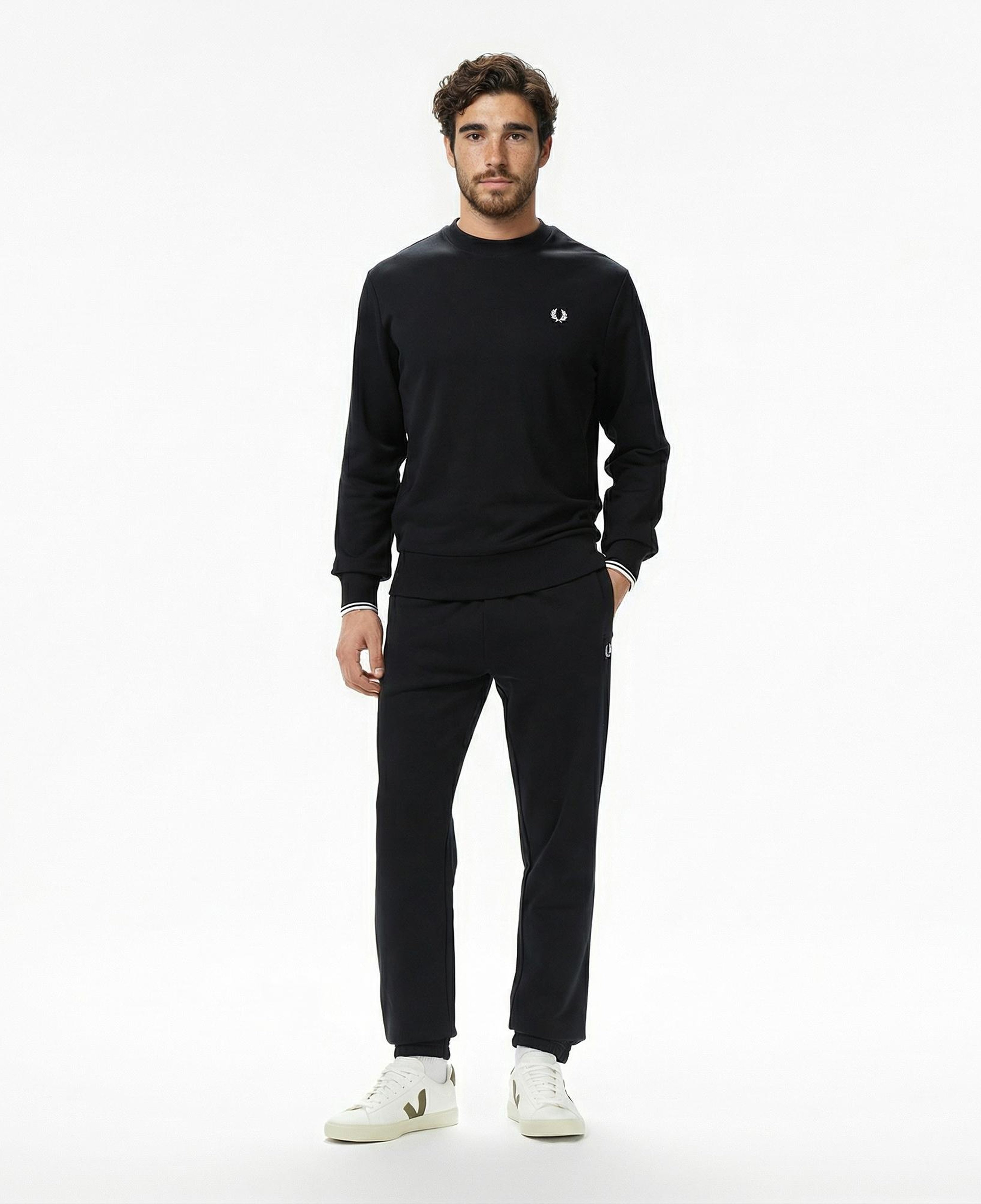 Fred Perry Erkek Siyah Sweatshirt