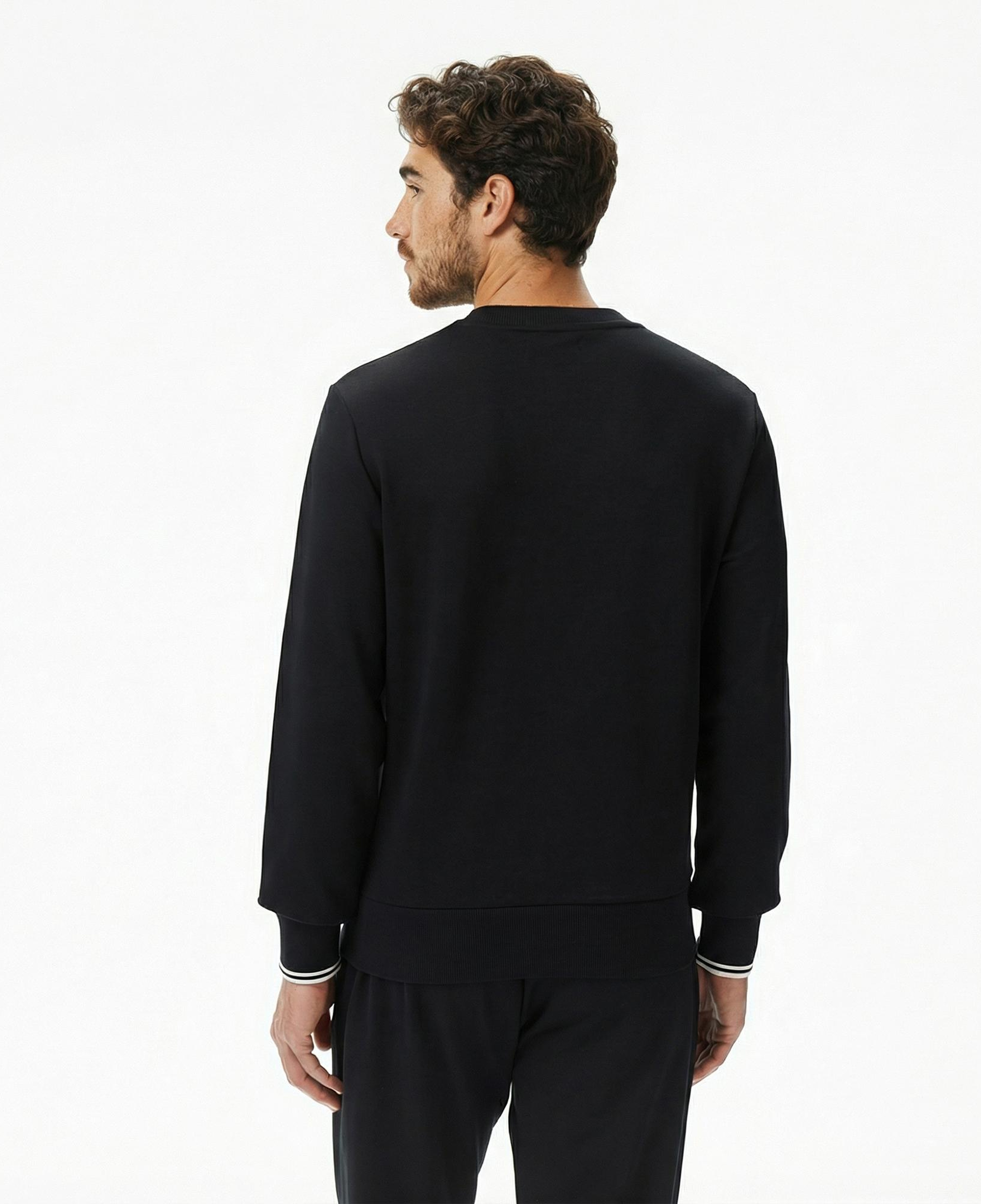 Fred Perry Erkek Siyah Sweatshirt