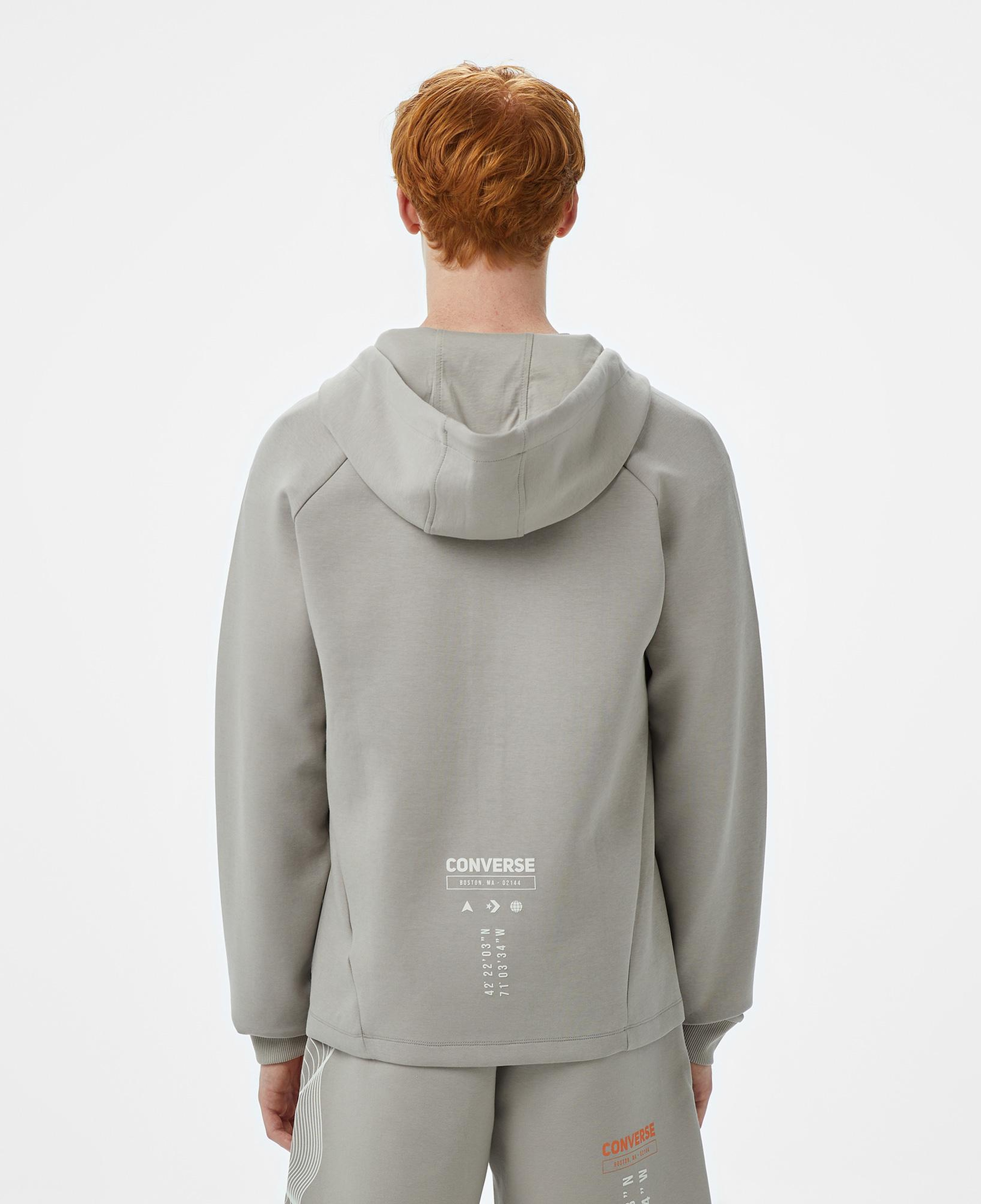 Converse Star Chevron Baskılı Erkek Regular Fit Gri Hoodie