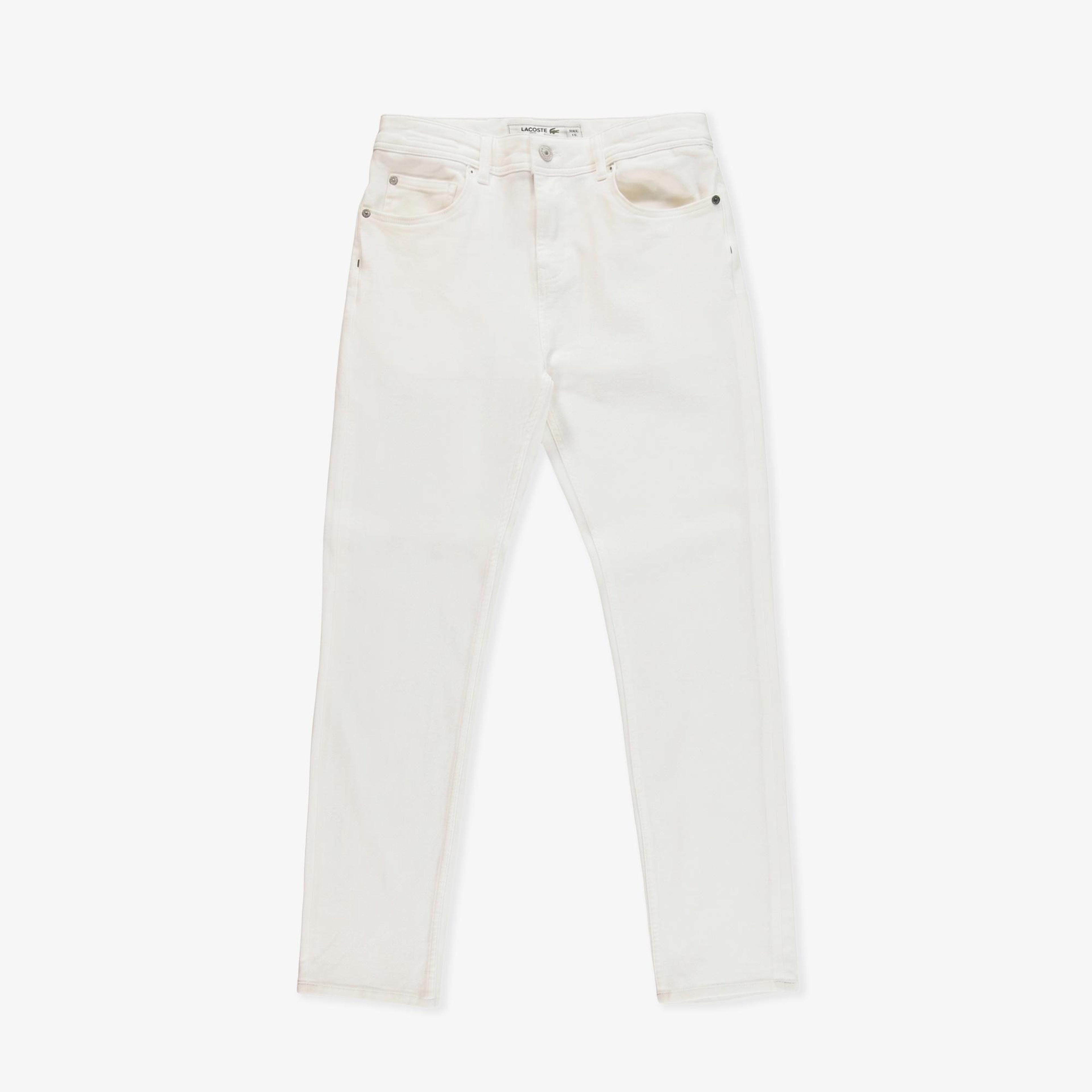 Erkek Slim Fit Krem Jean Pantolon