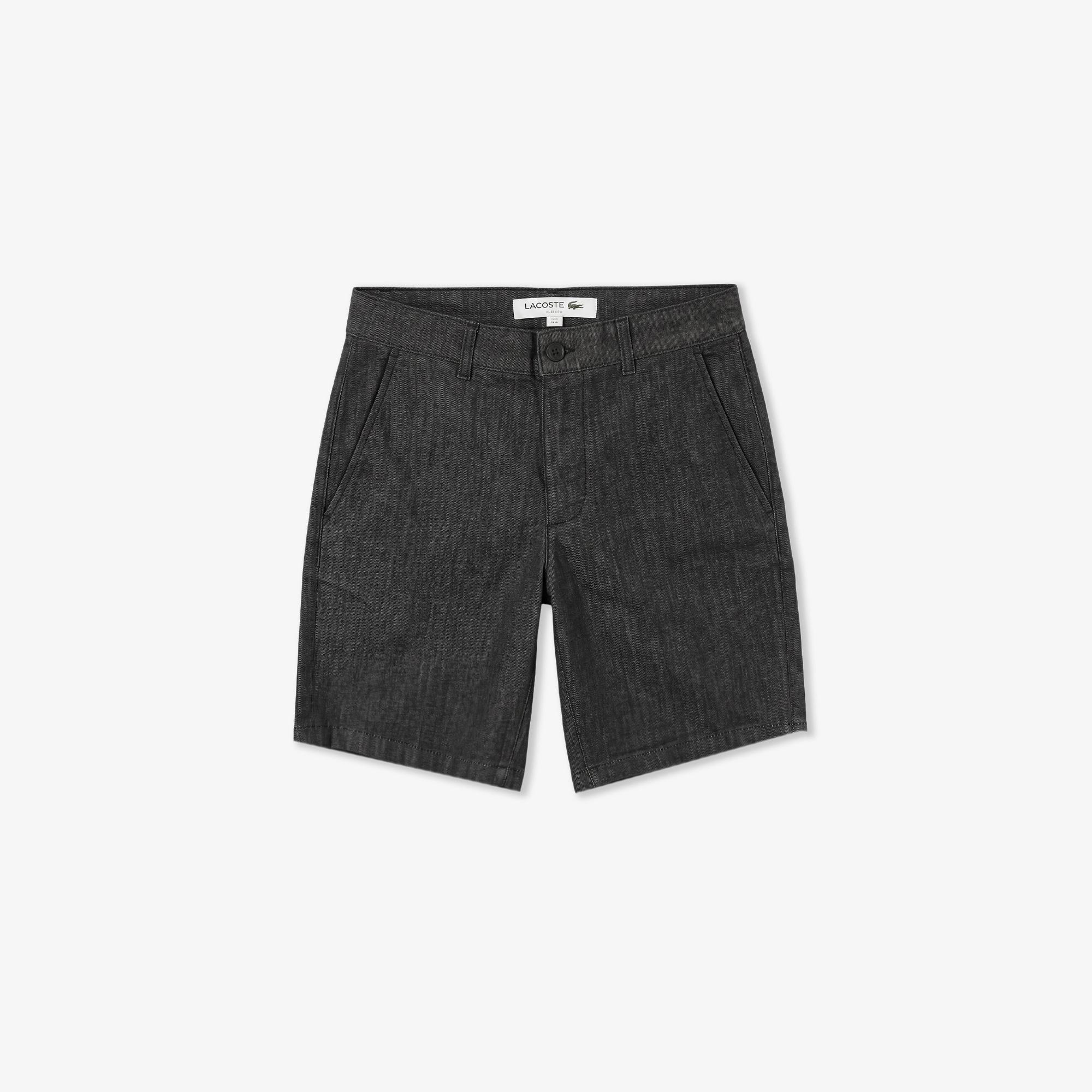 Erkek Slim Fit Siyah Bermuda Şort