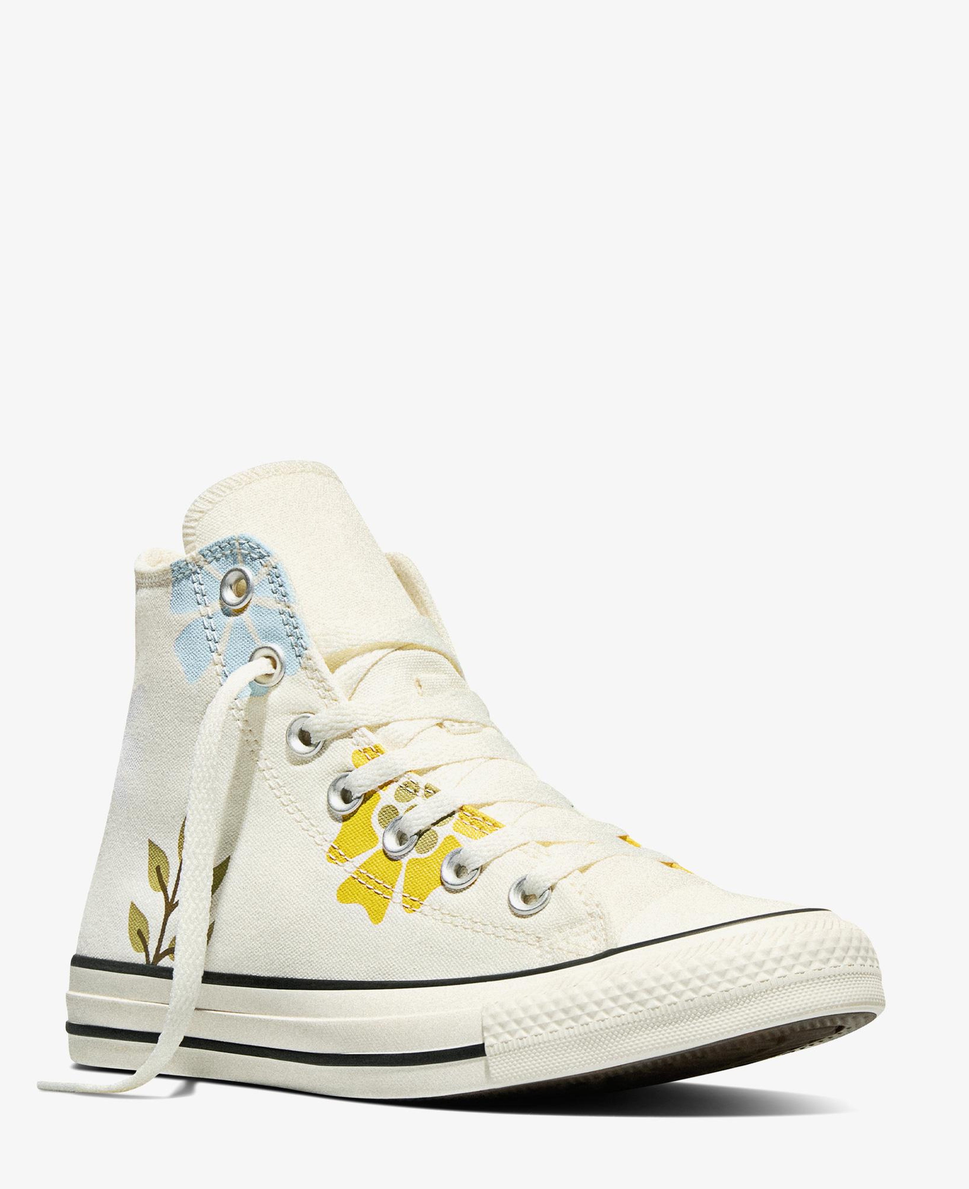 Converse Chuck Taylor All Star Unisex Çiçek Desenli Krem Sneaker