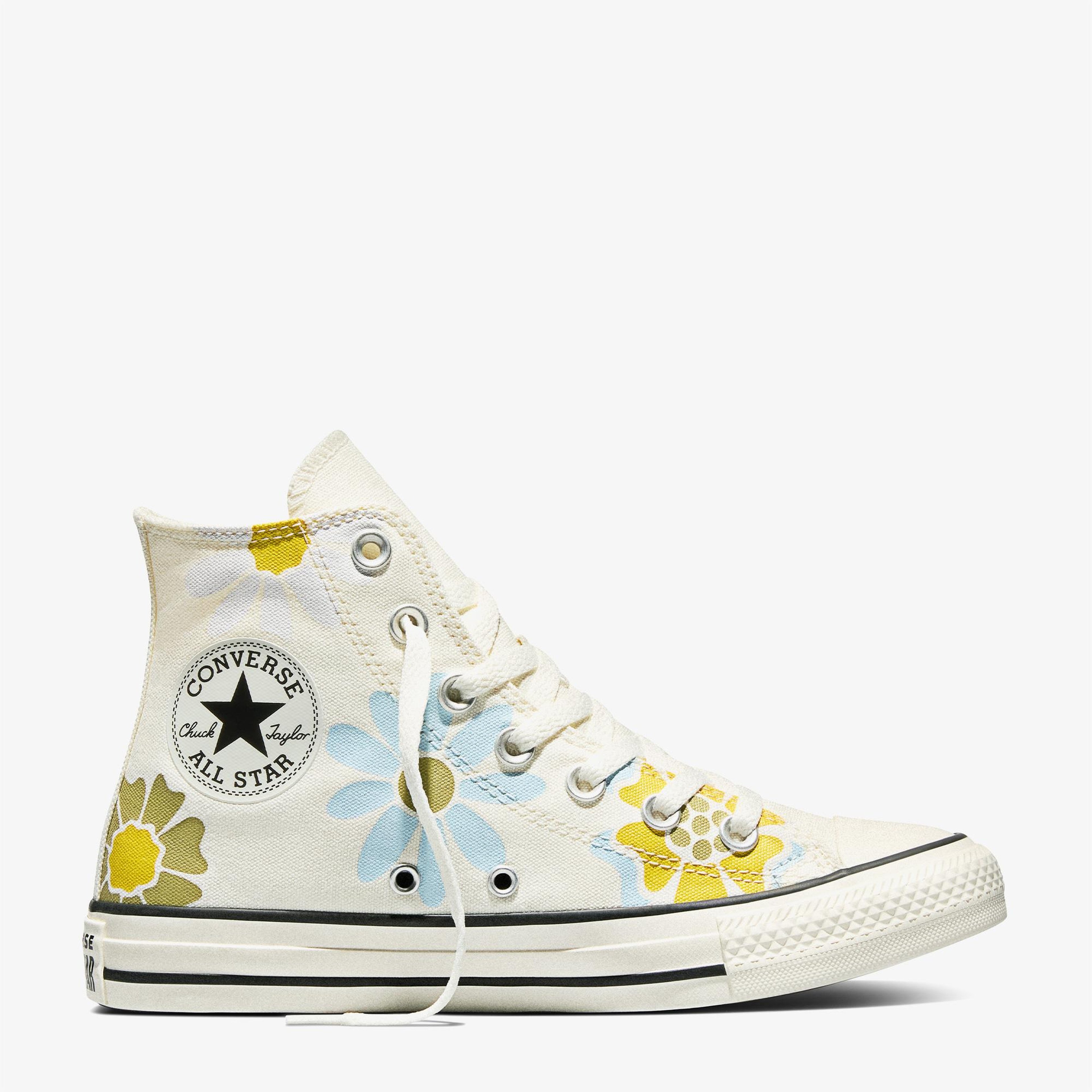Converse Chuck Taylor All Star Unisex Çiçek Desenli Krem Sneaker