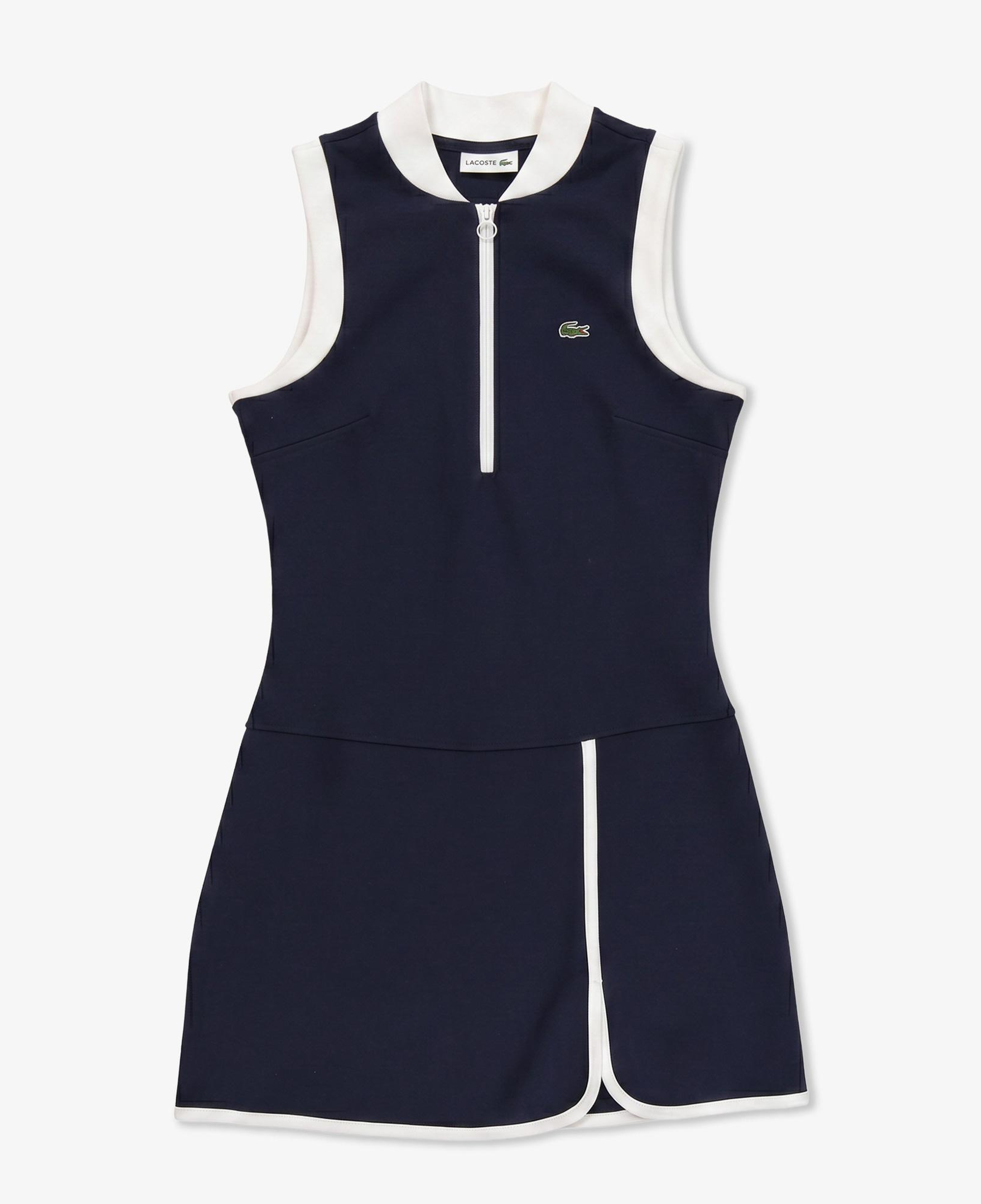 Kadın Classic Fit Kolsuz Yarım Fermuarlı Lacivert Elbise
