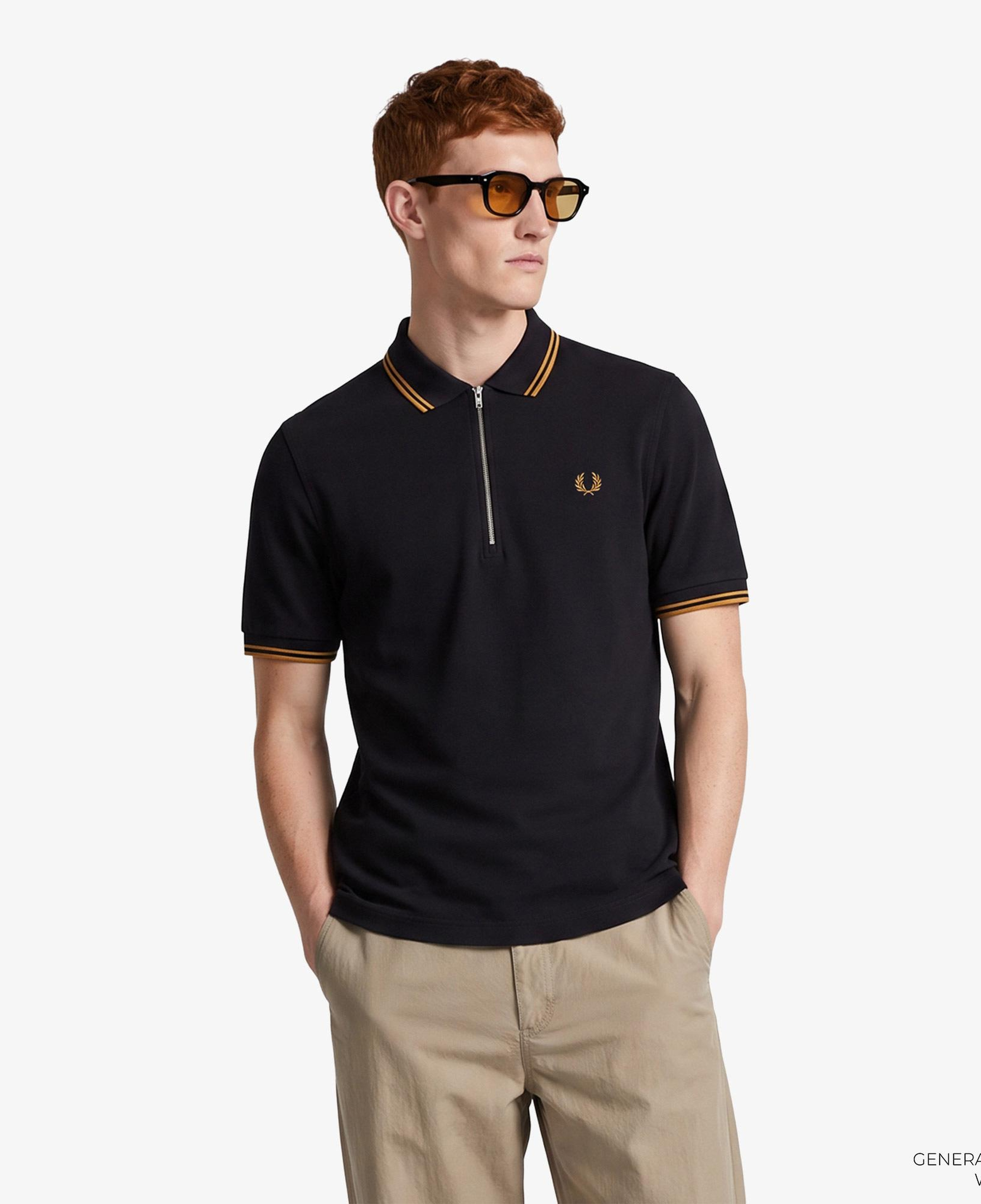 Fred Perry Crepe Pique Erkek Siyah Polo