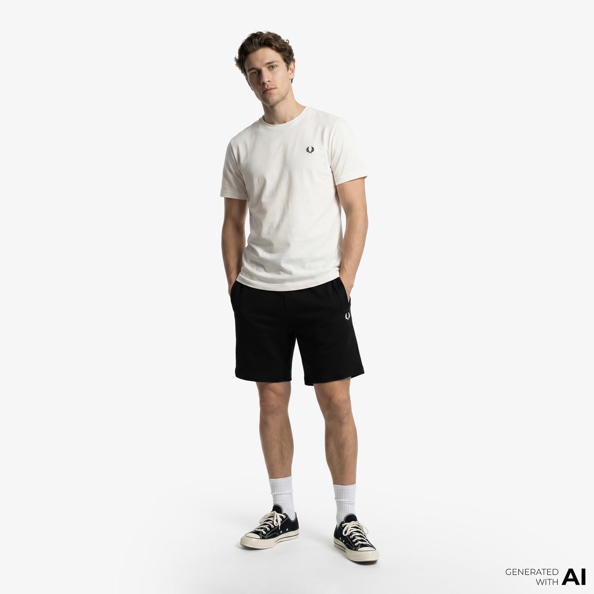 Fred Perry Crew Neck Erkek Beyaz T-Shirt