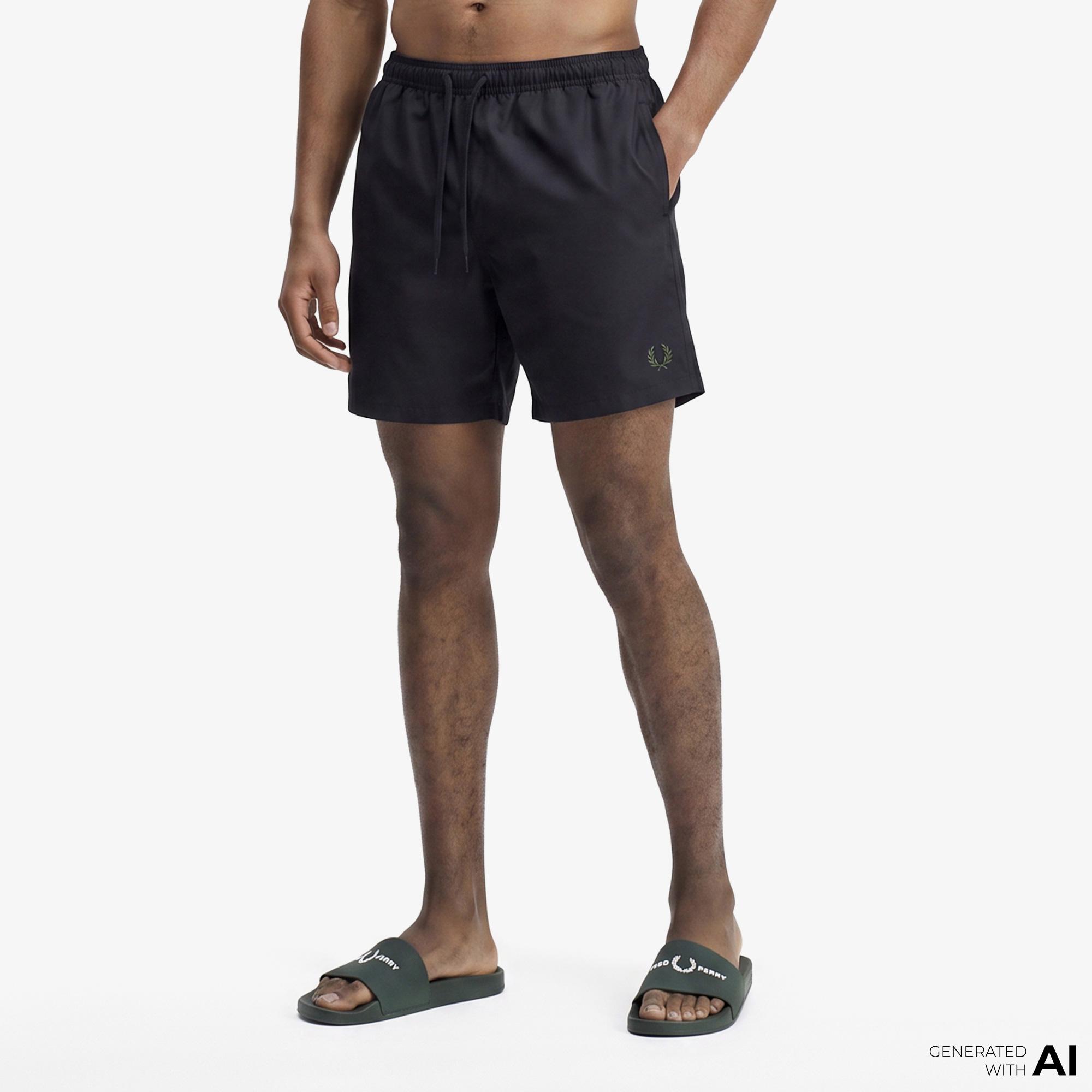 Fred Perry Erkek Siyah Deniz Şortu